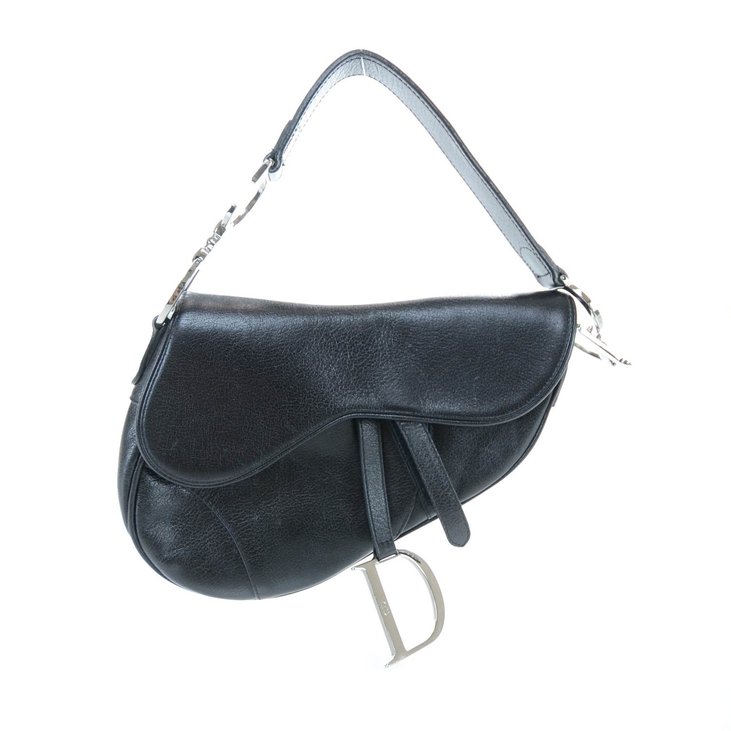 Leather Saddle Bag Black