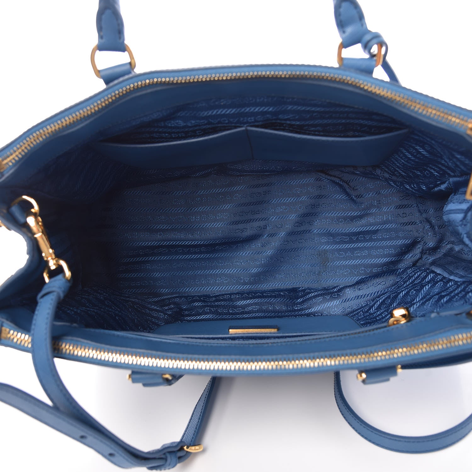 Prada Saffiano Medium Galleria Double Zip Tote Cobalto 6 of 14