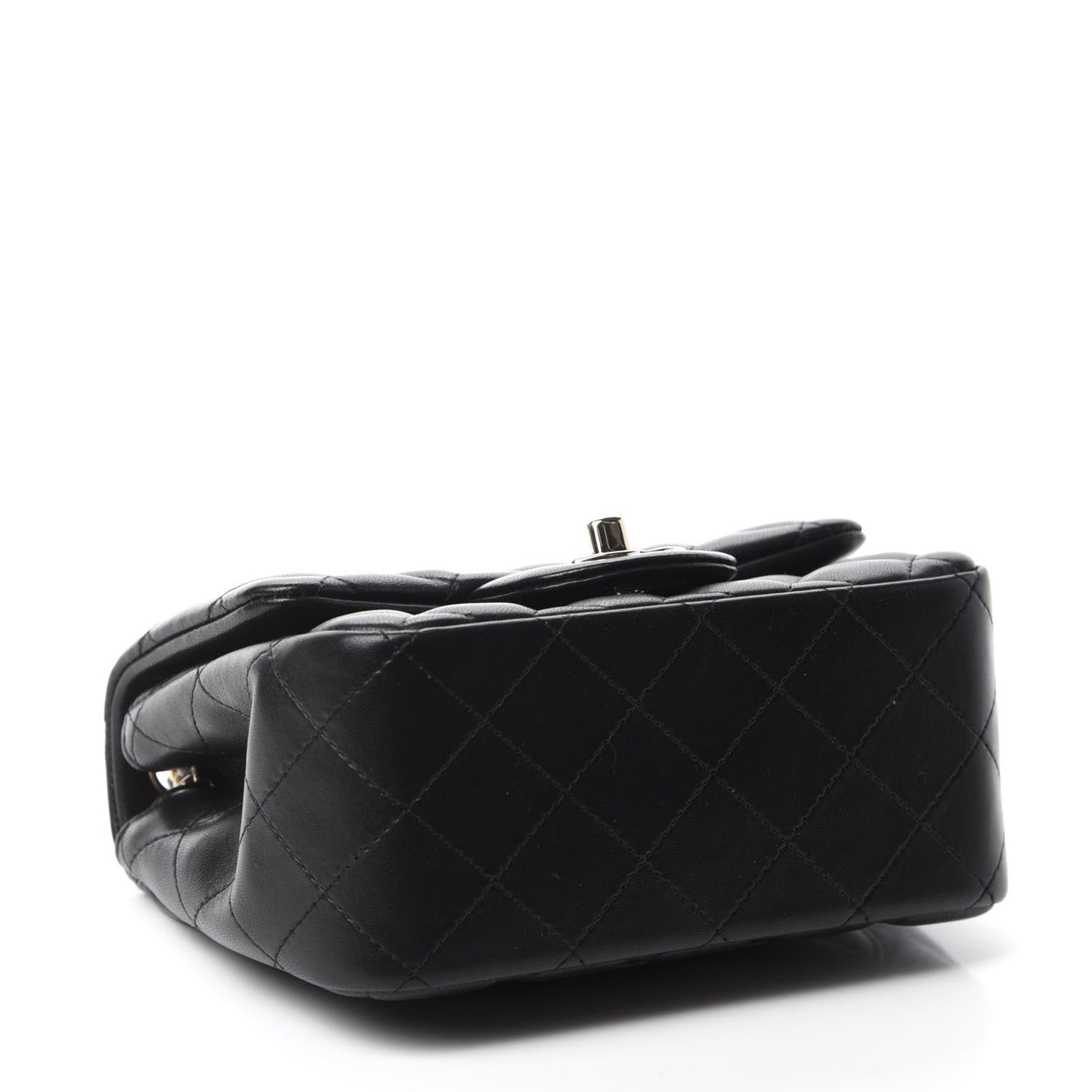 Lambskin Quilted Mini Square Flap Black