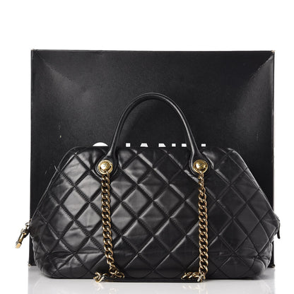 Chanel Glazed Calfskin Castle Rock Bowling Bag Black 14 of 18