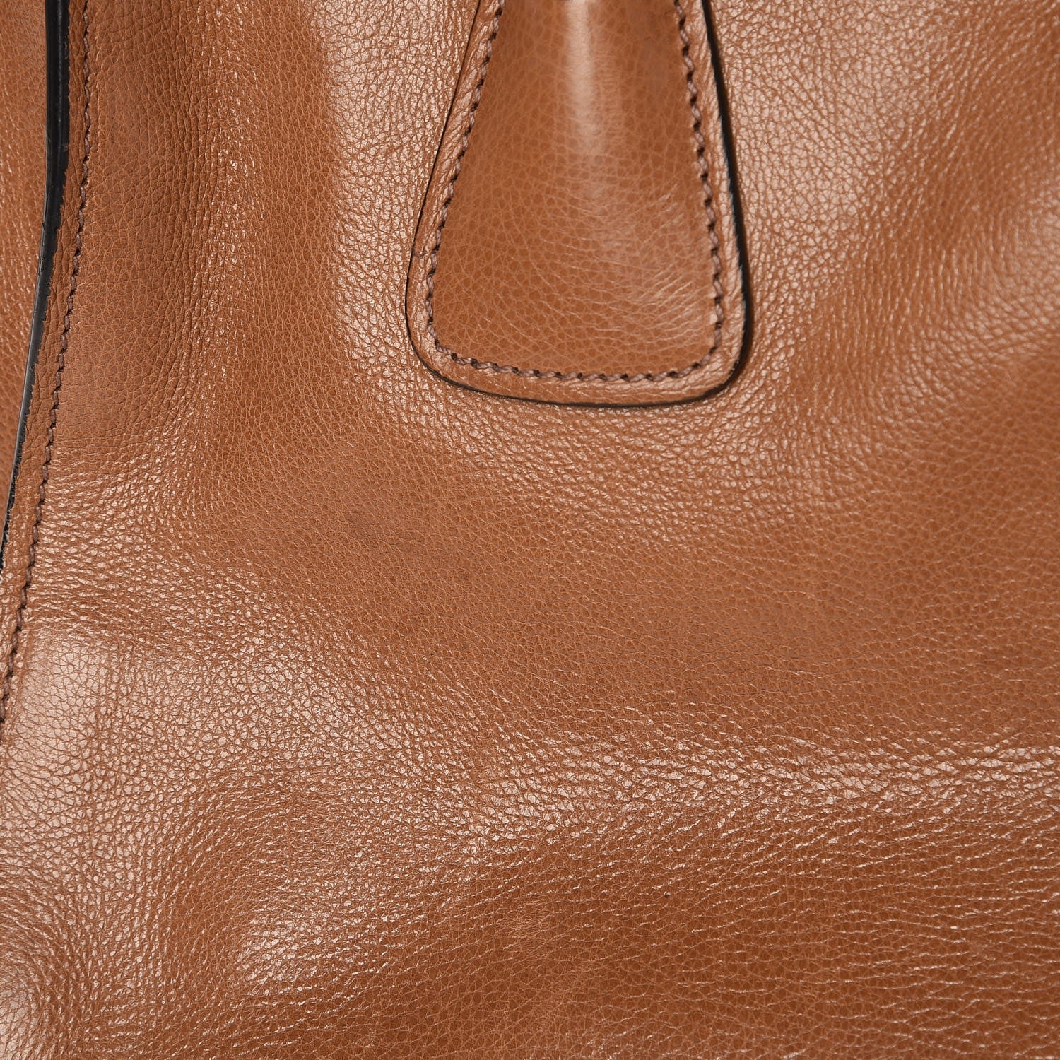 Prada Leather Large Twin Pocket Tote Bag Brown 10 of 10