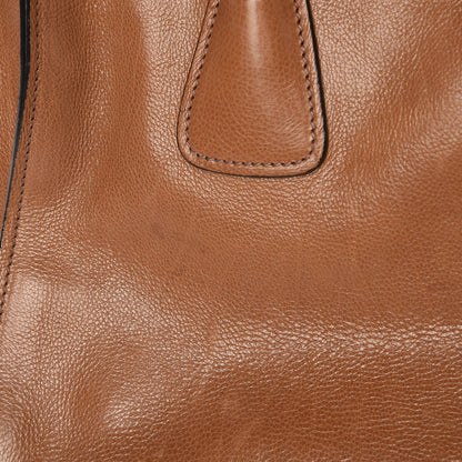 Prada Leather Large Twin Pocket Tote Bag Brown 10 of 10