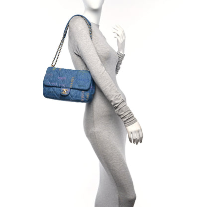 Chanel Denim Quilted Denim Large Mood Flap Blue Multicolor 2 of 10
