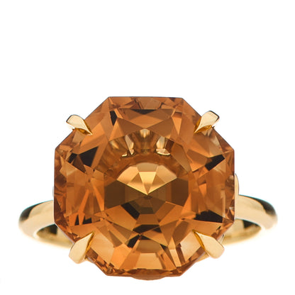 Tiffany 18K Yellow Gold Citrine Octagonal Sparklers Cocktail Ring 52 6 1 of 6
