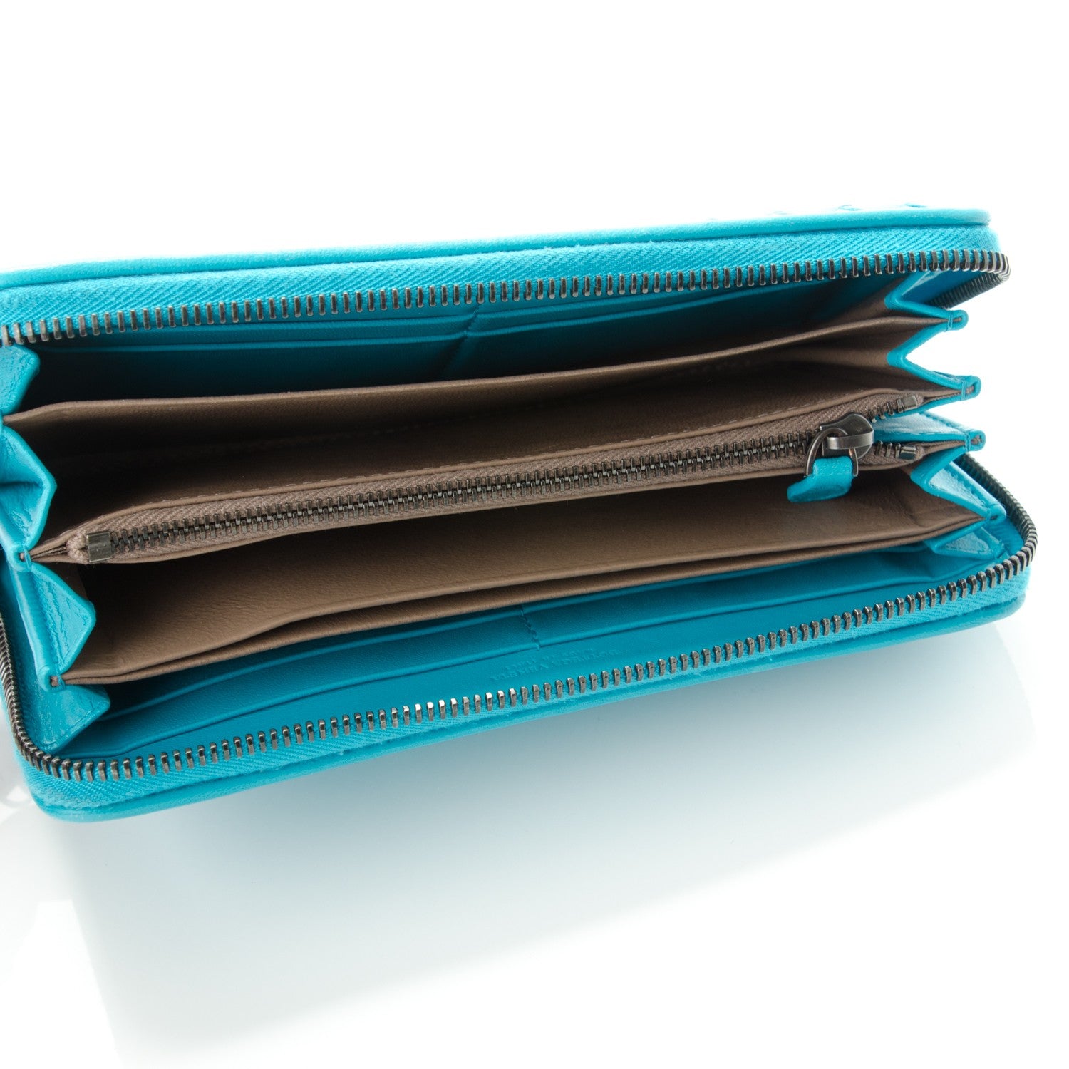 Bottega Veneta Nappa Intrecciato Zip Around Wallet Turquoise 5 of 8