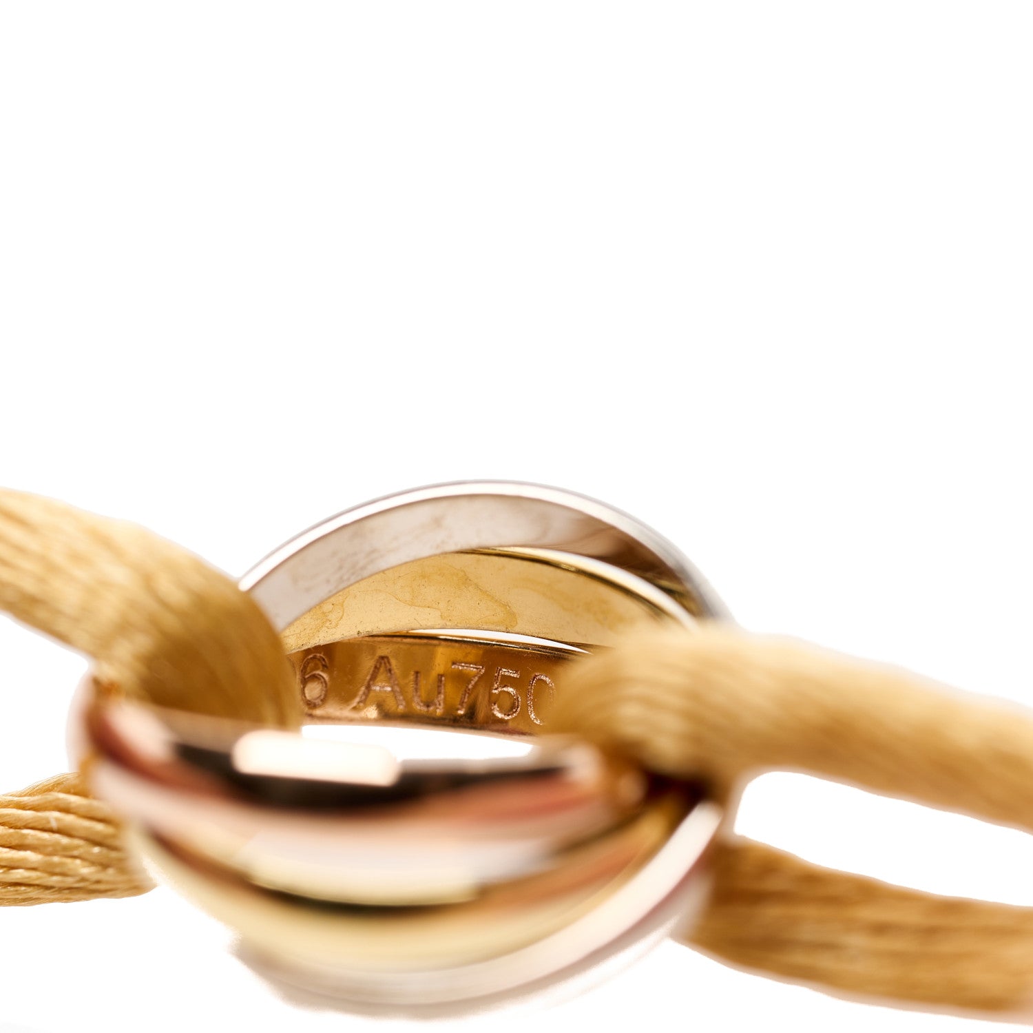Cartier 18K Pink Yellow White Gold Trinity Adjustable Cord Bracelet Gold 5 of 6