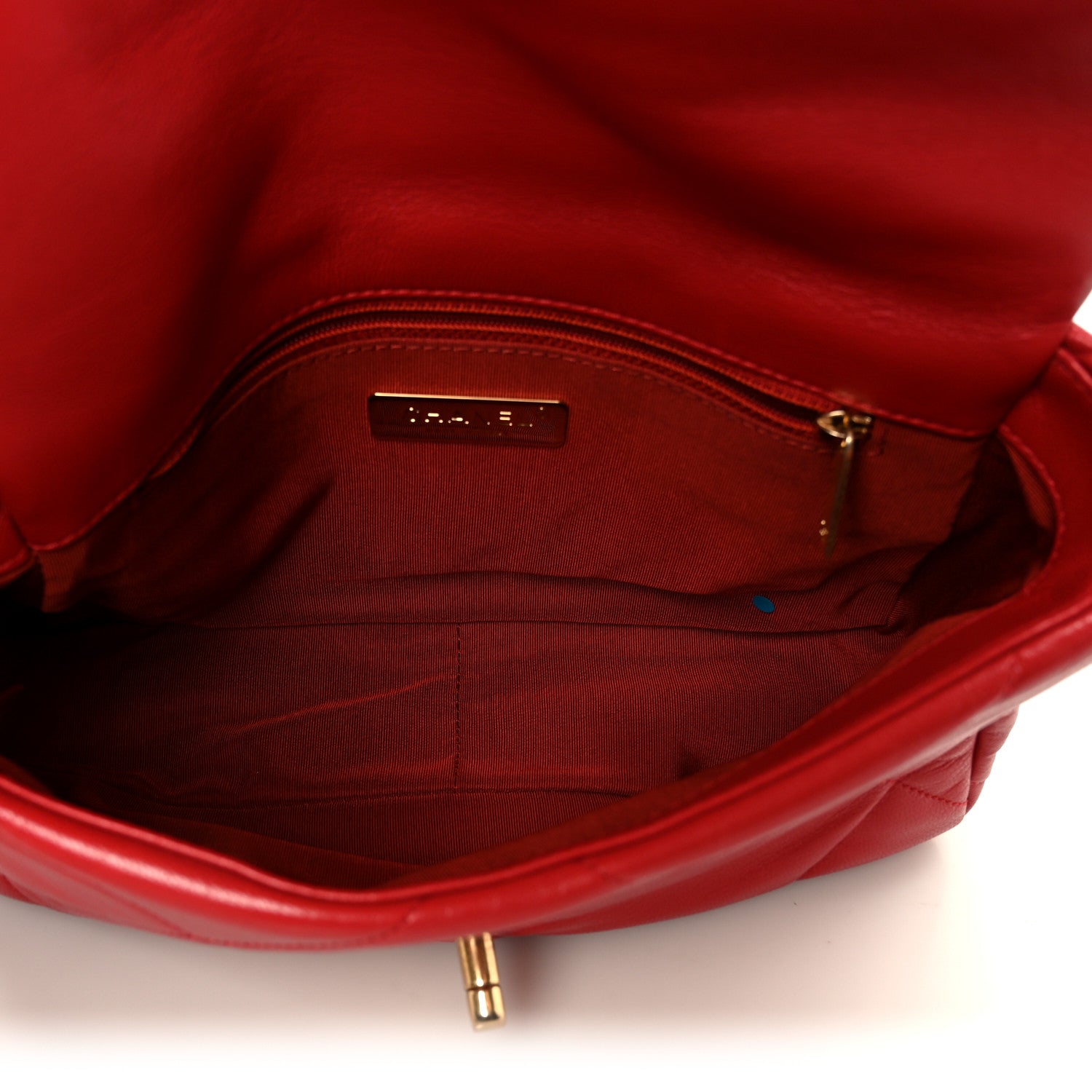Chanel Lambskin Quilted Medium Chanel 19 Flap Red 5 of 10
