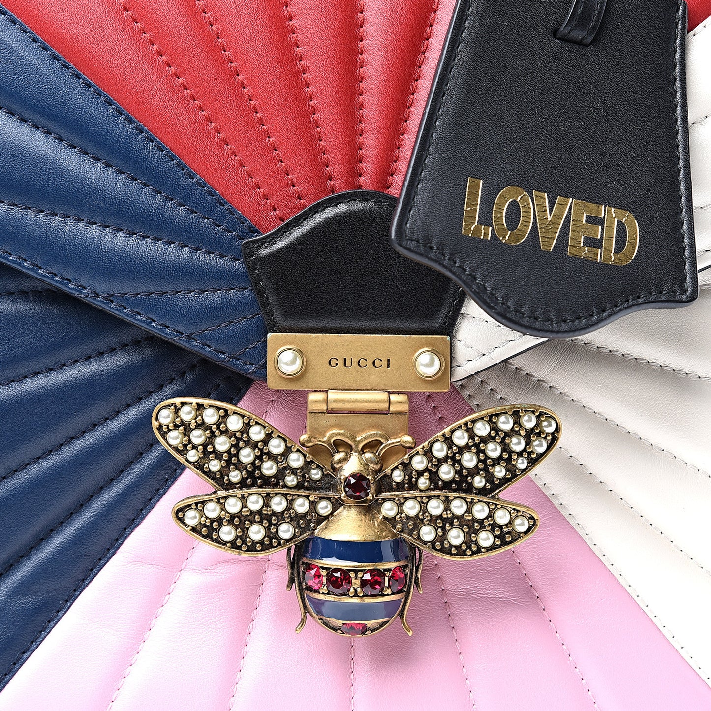 Calfskin Bamboo Trapuntata Queen Margaret Backpack Blue Agata Hibiscus Red Mystic White Sugar Pink