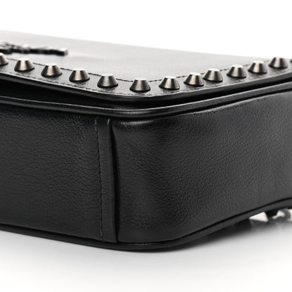 Prada Glace Calfskin Studded Crossbody Black 10 of 12