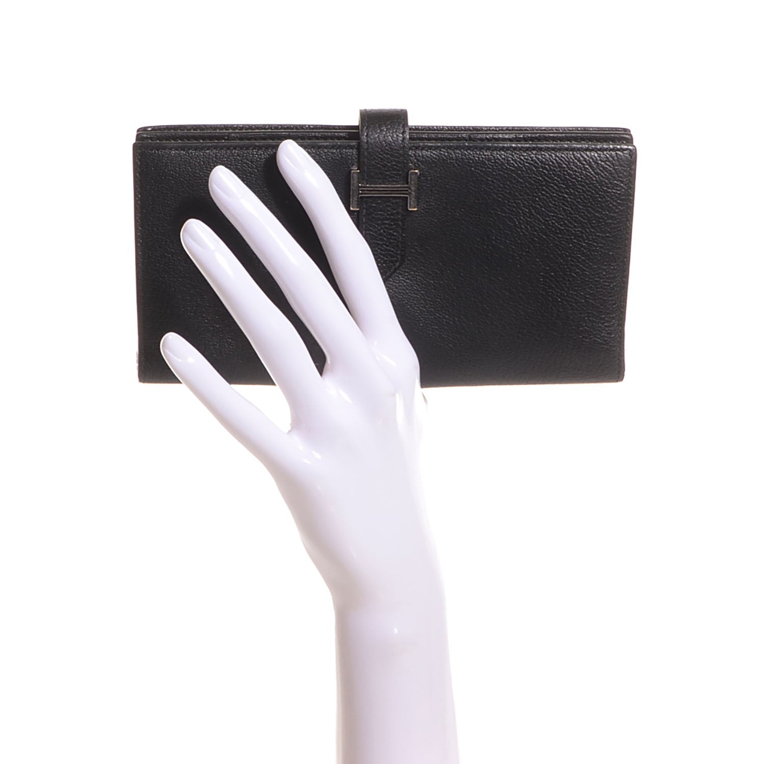 Hermes Chevre Mysore Bearn Gusset Wallet Black 2 of 13
