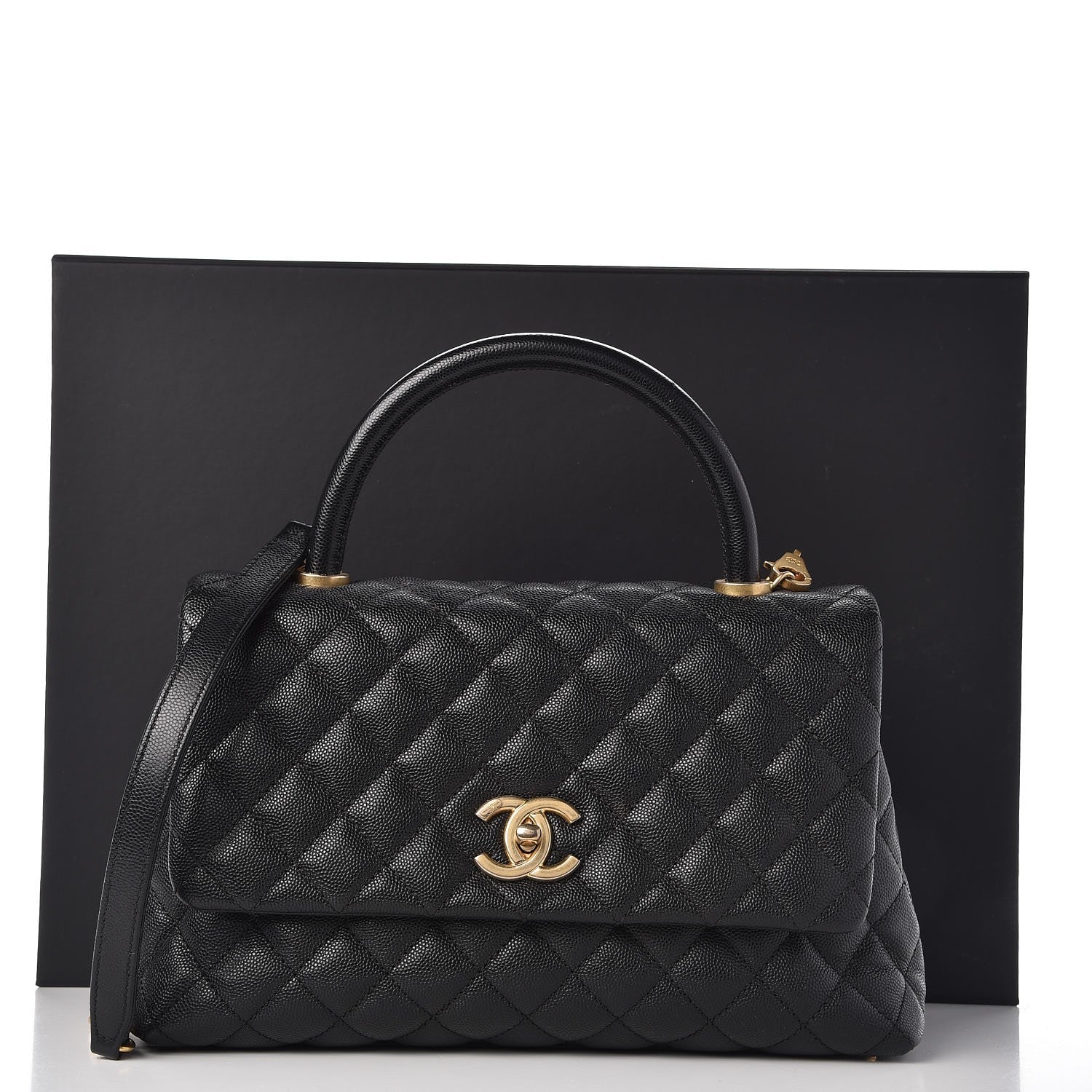 Chanel Caviar Quilted Small Coco Handle Flap Black 9 of 9