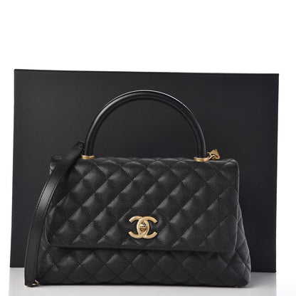 Chanel Caviar Quilted Small Coco Handle Flap Black 9 of 9