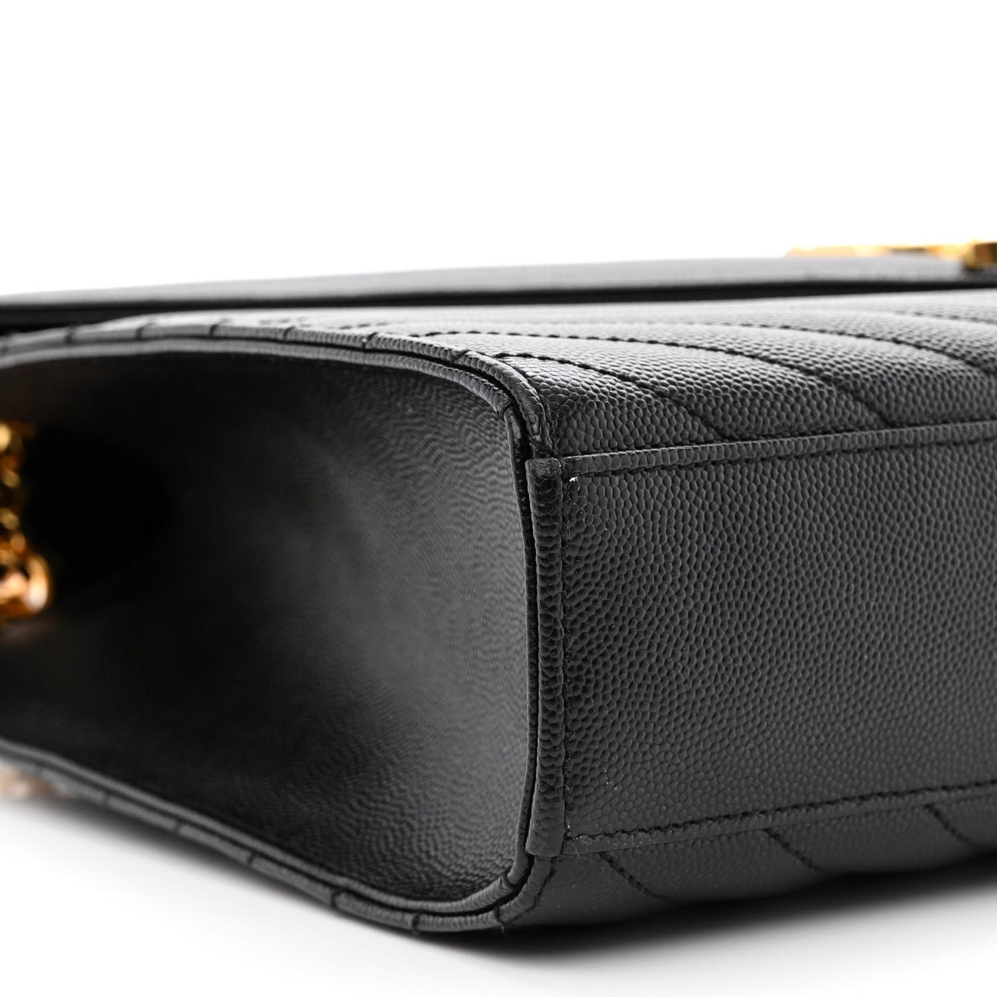 Grain De Poudre Matelasse Chevron Large Monogram Satchel Black