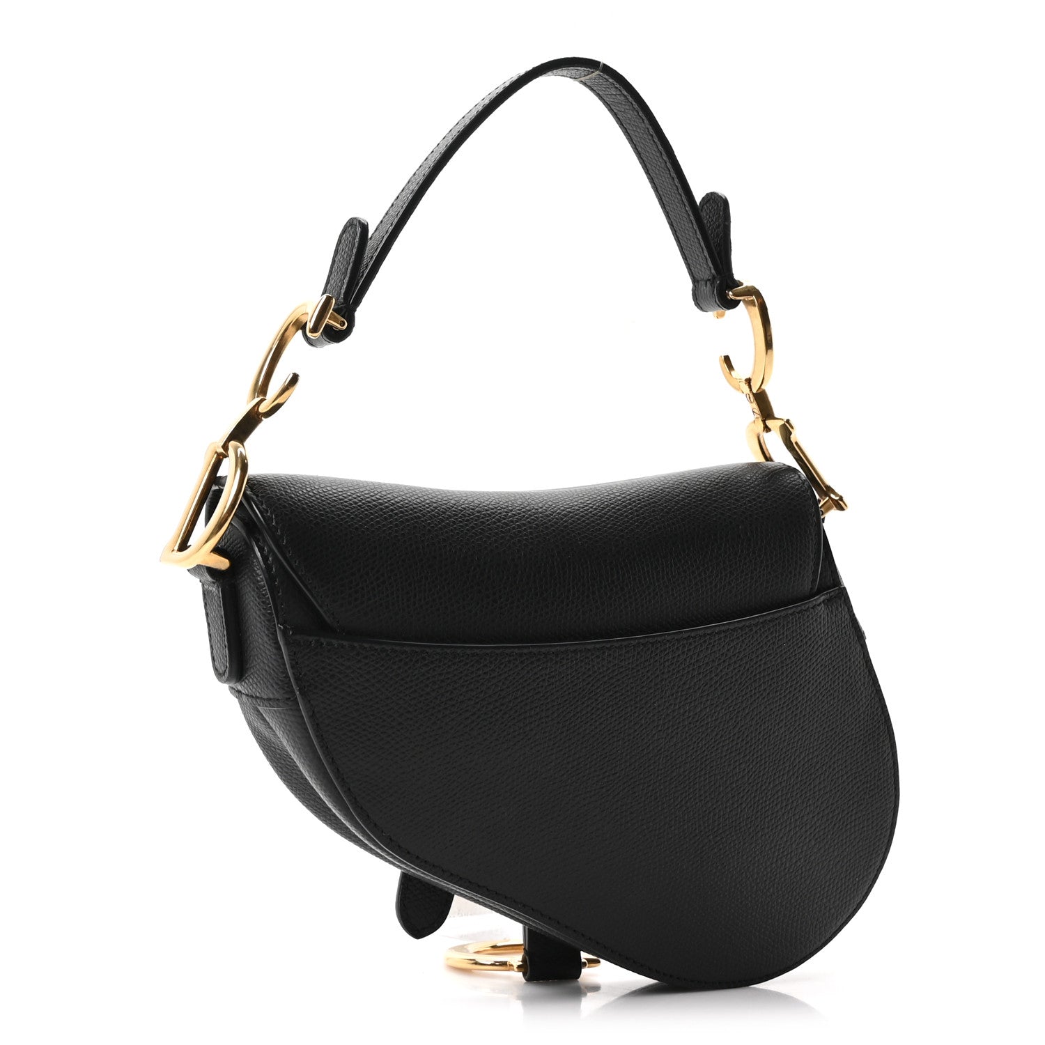 Christian Dior Grained Calfskin Mini Saddle Bag Black 3 of 10