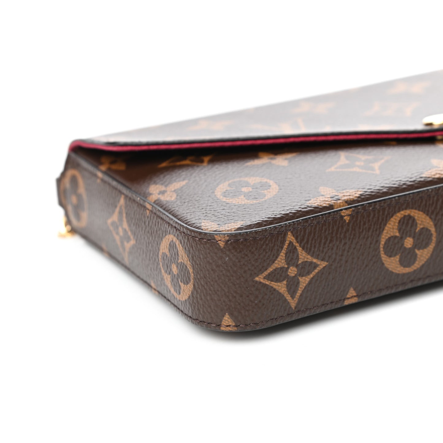 Monogram Pochette Felicie Chain Wallet Fuchsia