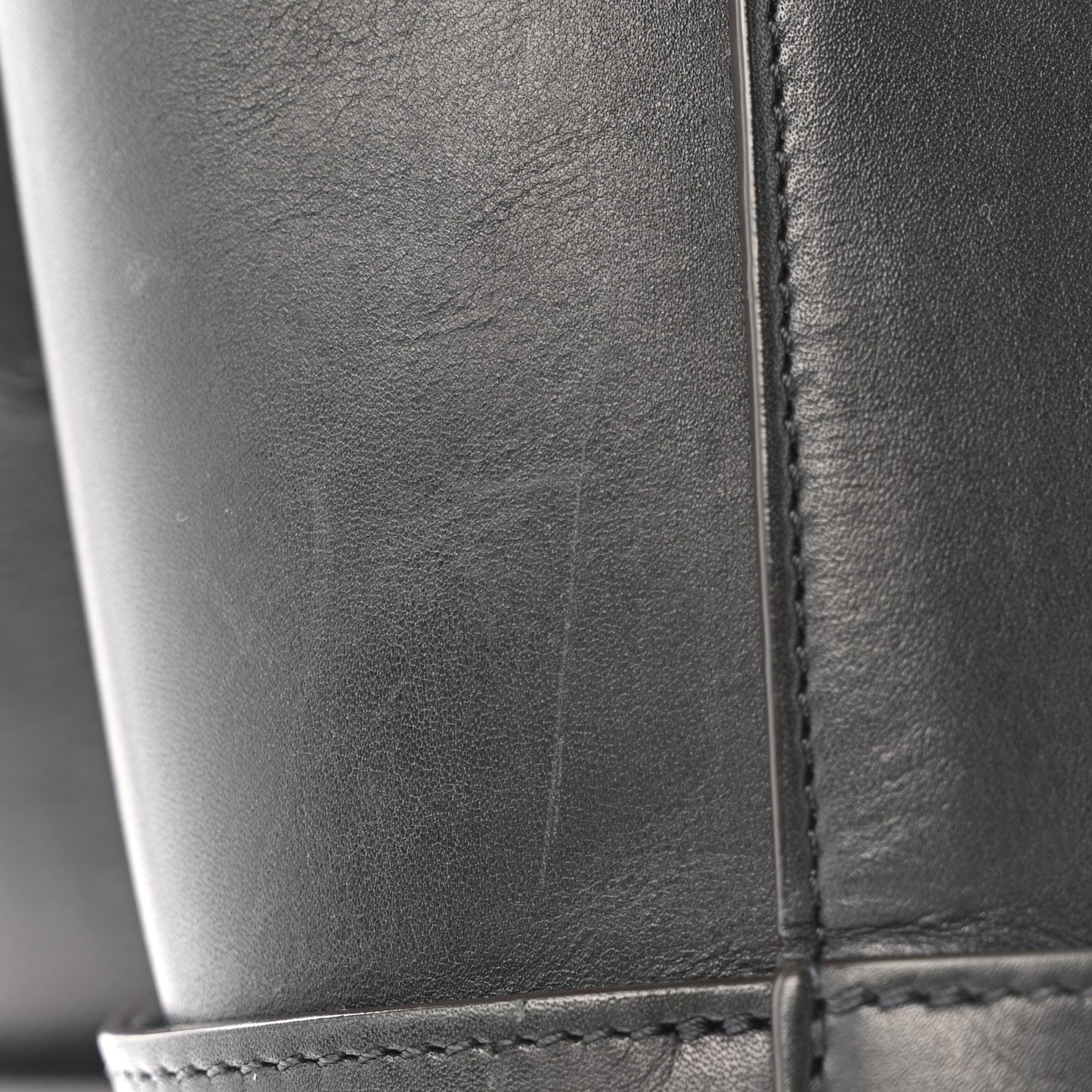 Soft Grained Calfskin Sangle Bucket Bag Black