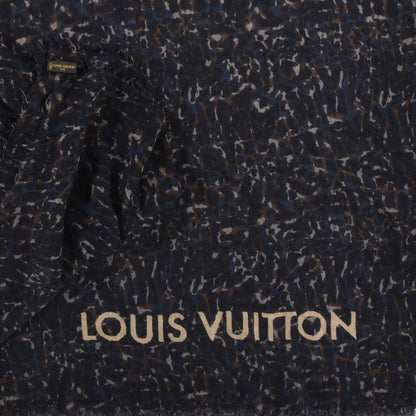 Louis Vuitton Cashmere Silk Leopard Stole Black 3 of 5