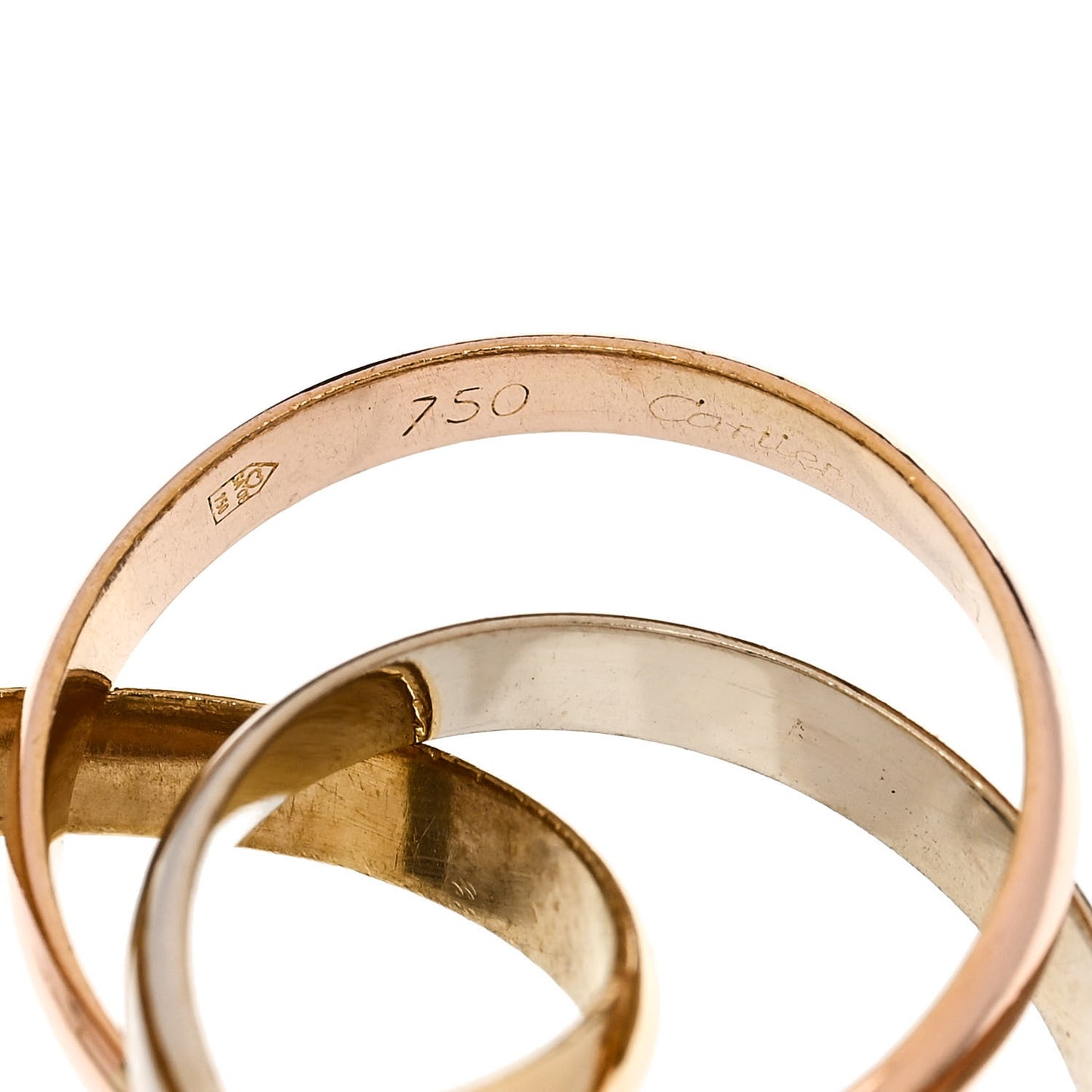 18K Pink Yellow White Gold Classic Trinity Ring 52 6