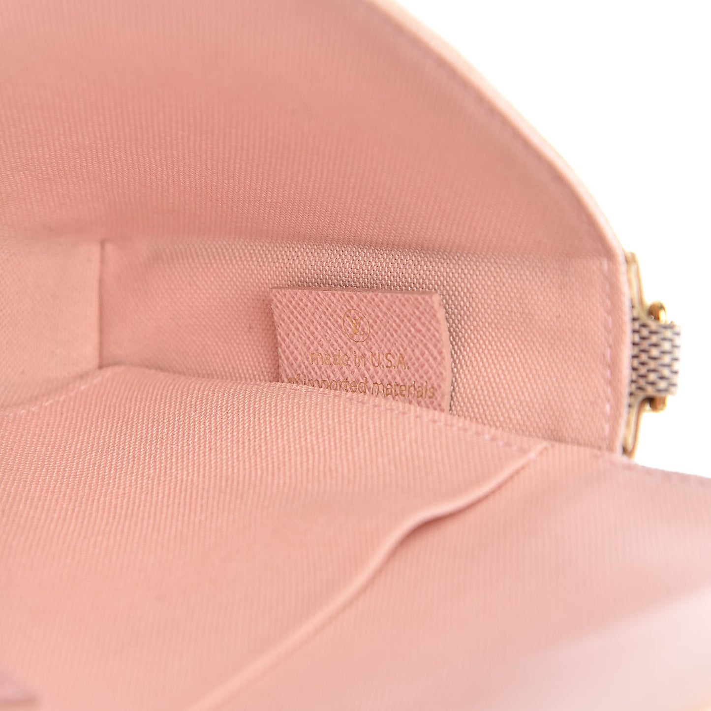 Damier Azur Pochette Felicie Chain Wallet Rose Ballerine
