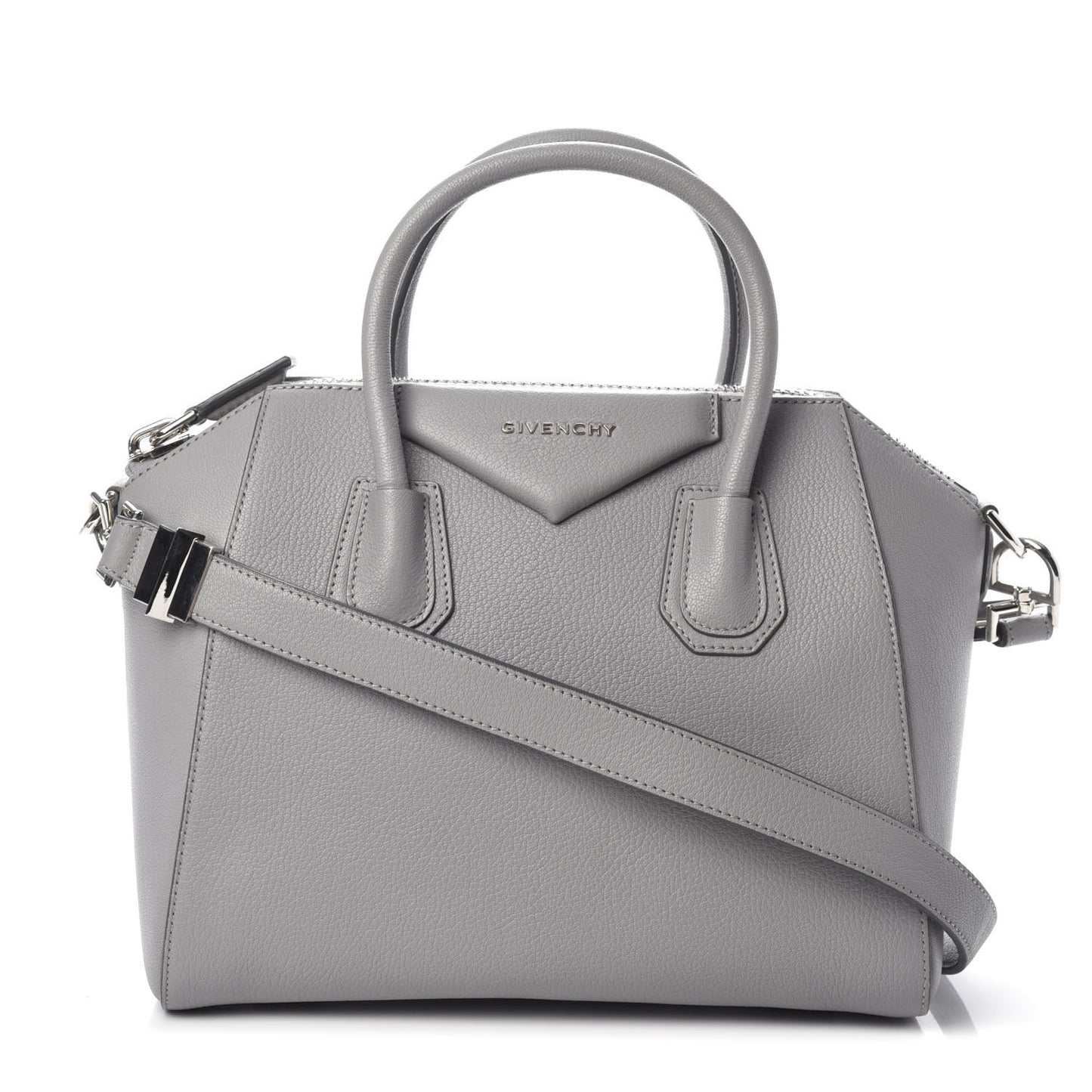 Sugar Goatskin Small Antigona Pearl Grey