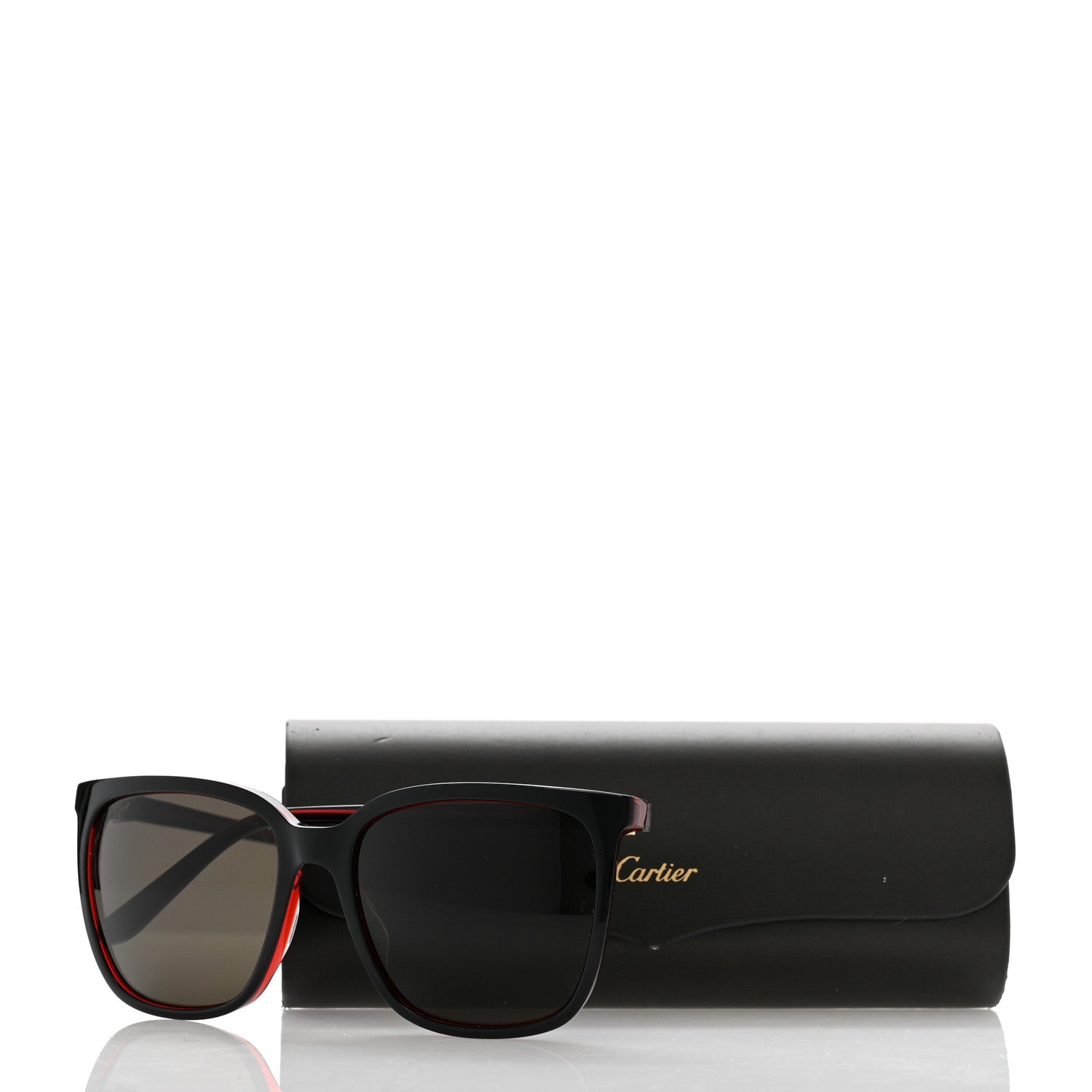 Cartier Acetate CT0002S Rectangular Sunglasses Black 8 of 8