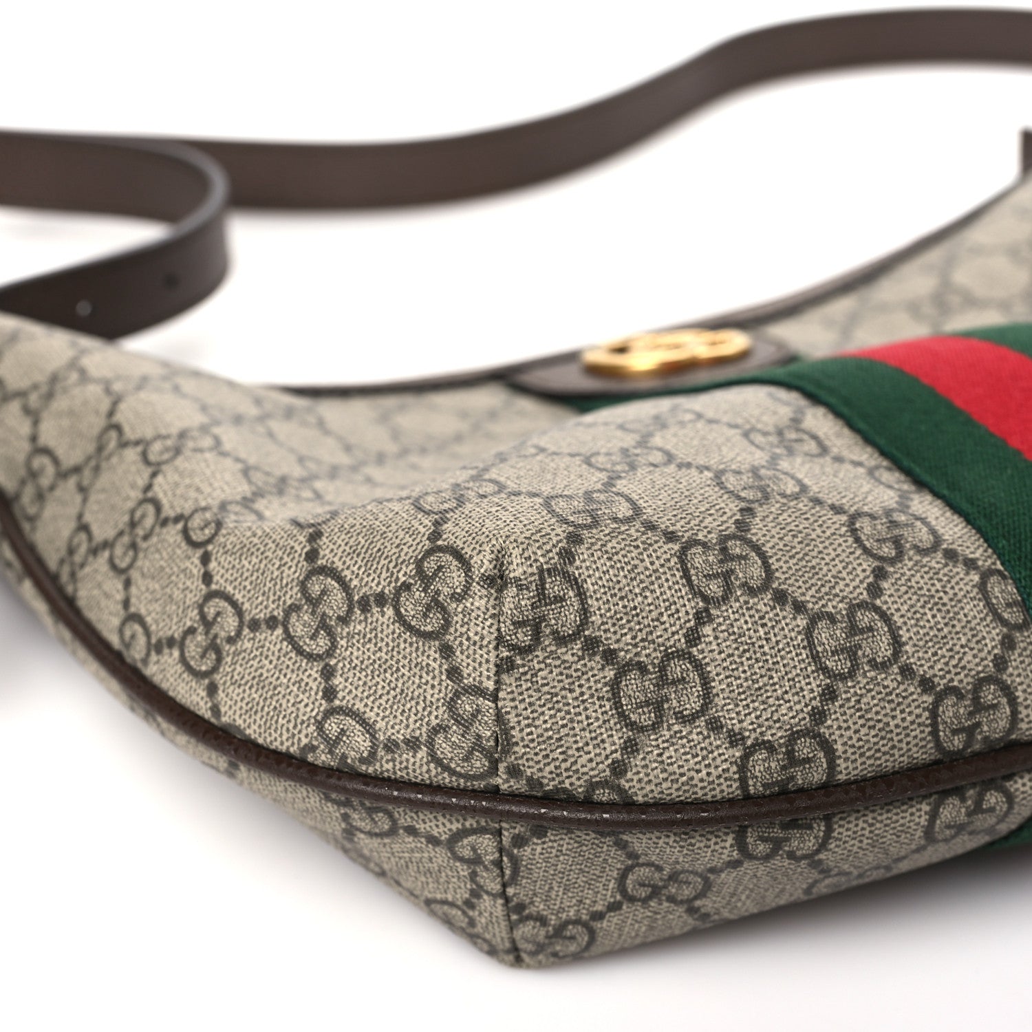 Gucci GG Supreme Monogram Web Small Ophidia Half Moon Hobo Brown 8 of 11