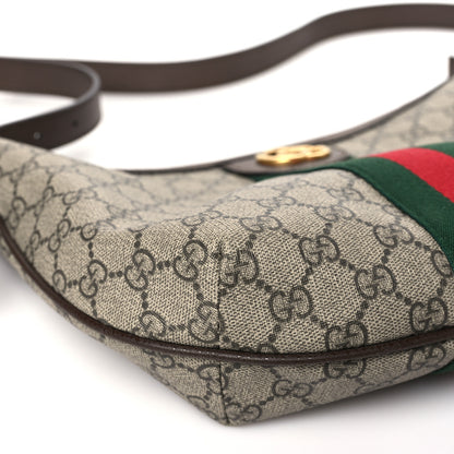 Gucci GG Supreme Monogram Web Small Ophidia Half Moon Hobo Brown 8 of 11