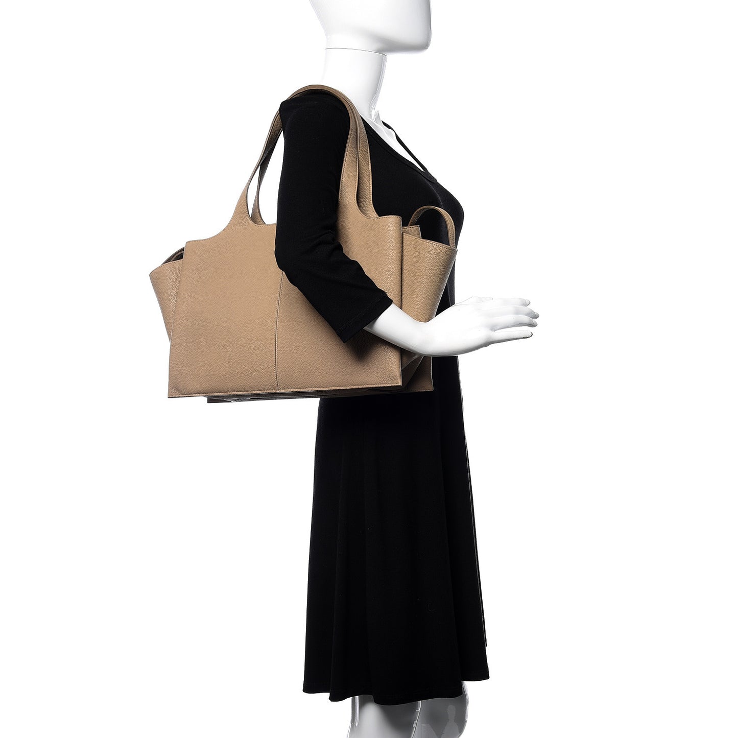 Baby Grained Calfskin Medium Tri-Fold Bag Dune