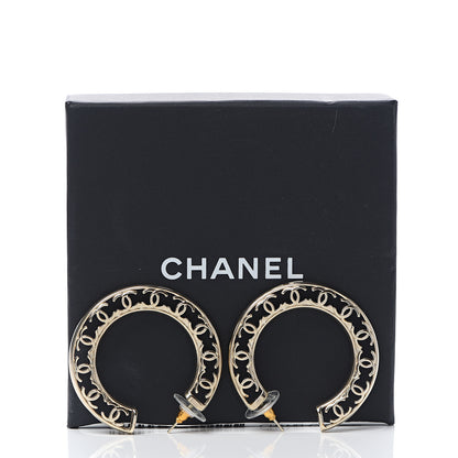 Chanel CC Hoop Earrings Gold 4 of 4