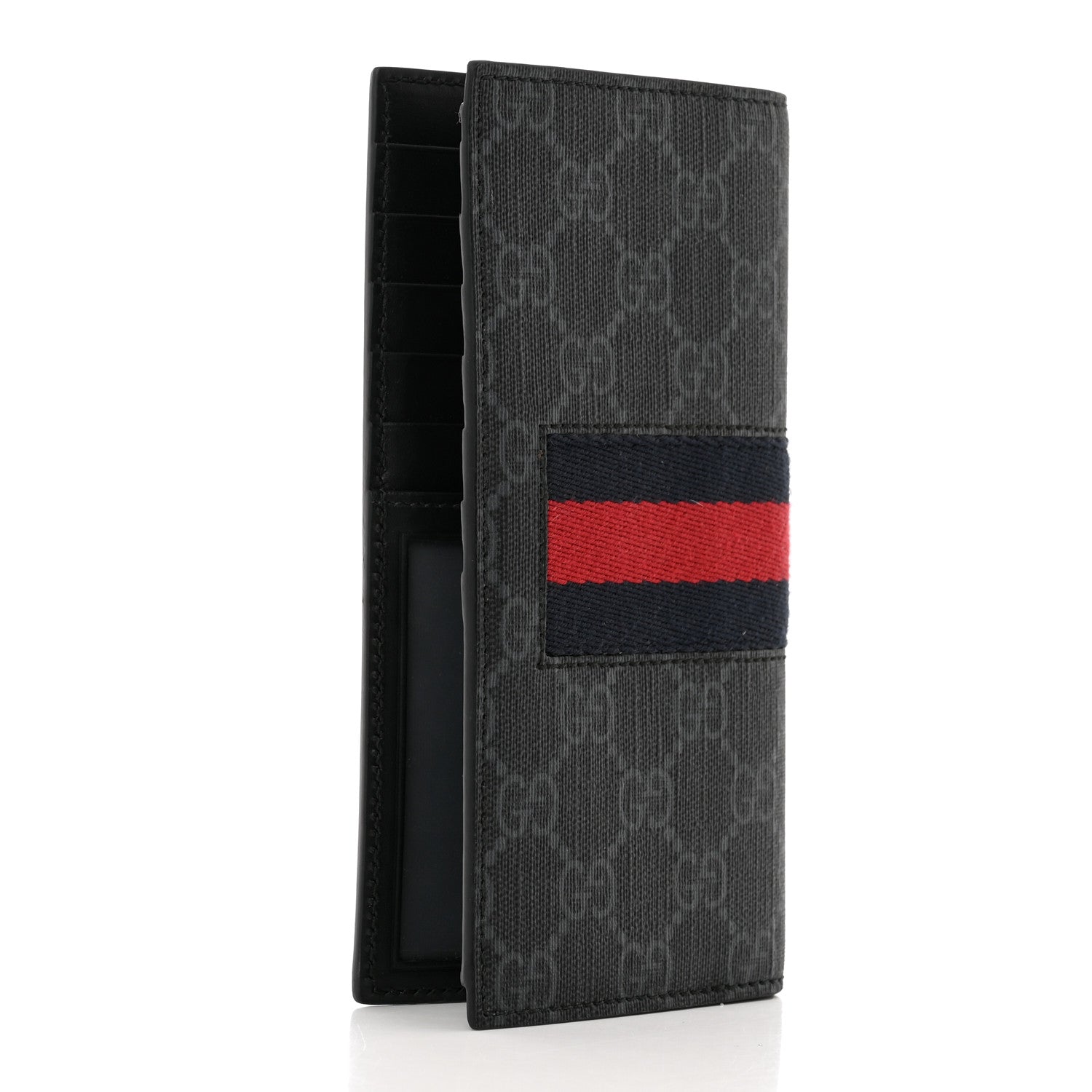 Gucci Guccissima Signature Web New Web Long Wallet Black 3 of 8
