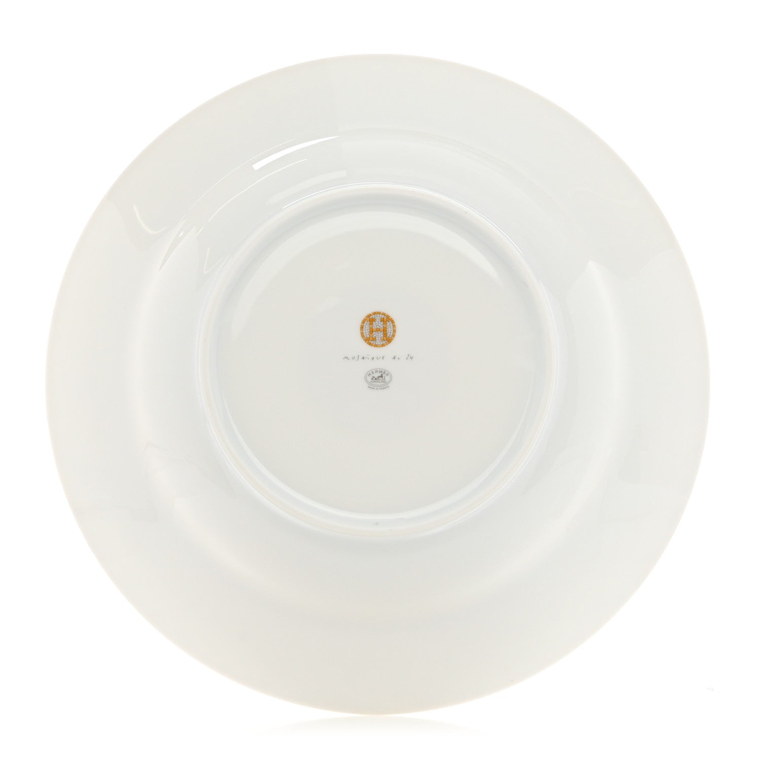 Hermes Porcelain Mosaique Au 24 Soup Bowl Gold 3 of 9