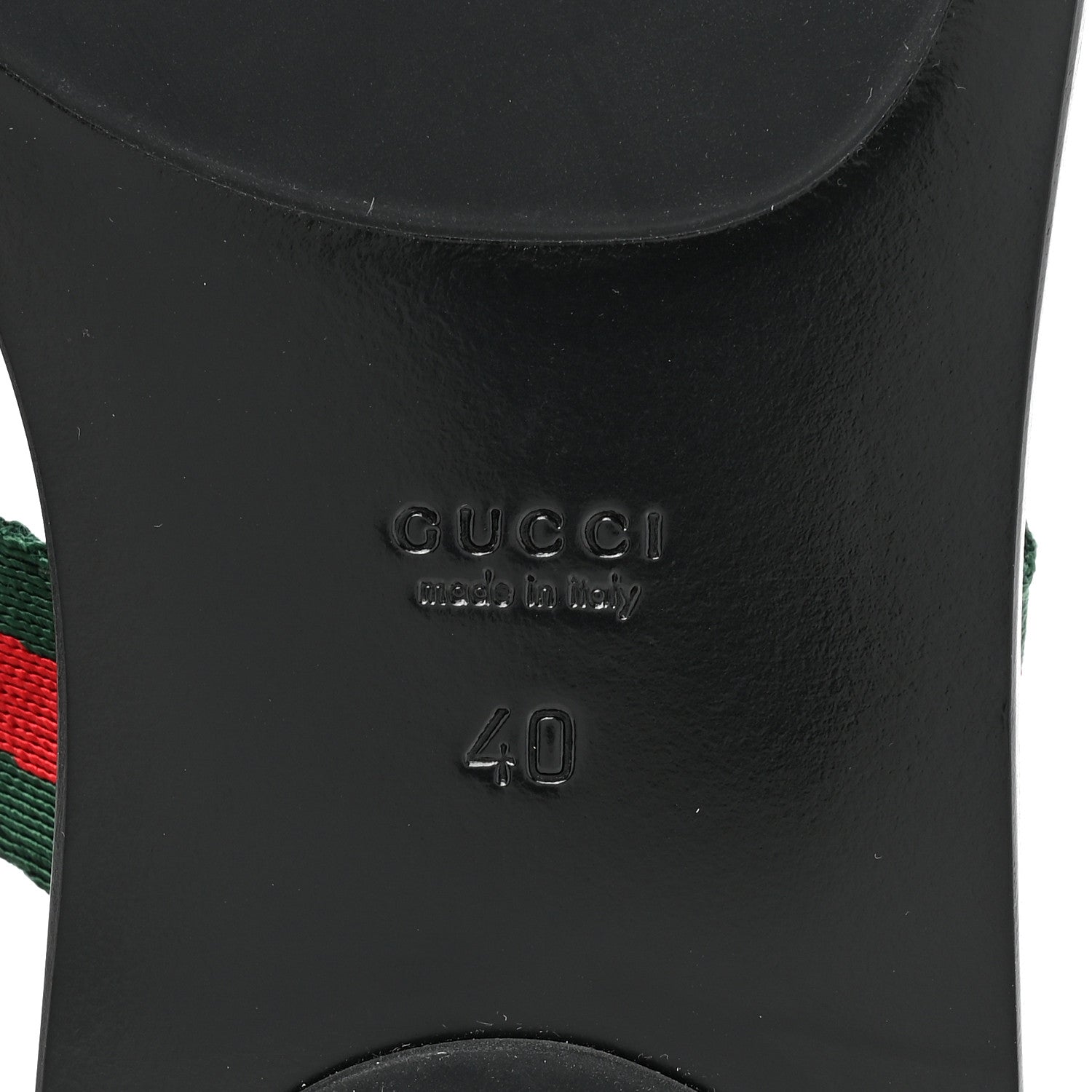 Gucci Nylon Guccissima Web Womens Thong Sandals 40 Green Red Black 6 of 7