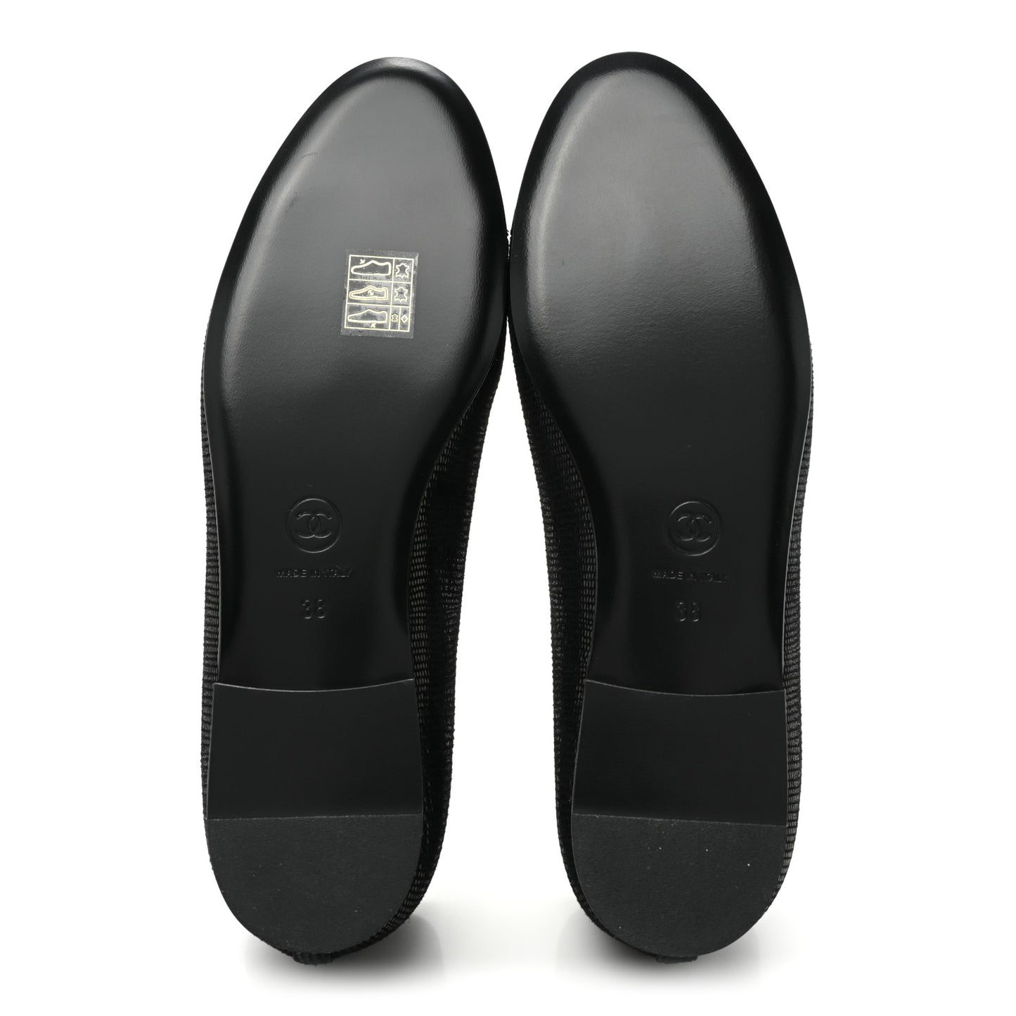 Suede Patent Cap Toe CC Ballerina Flats 38 Black