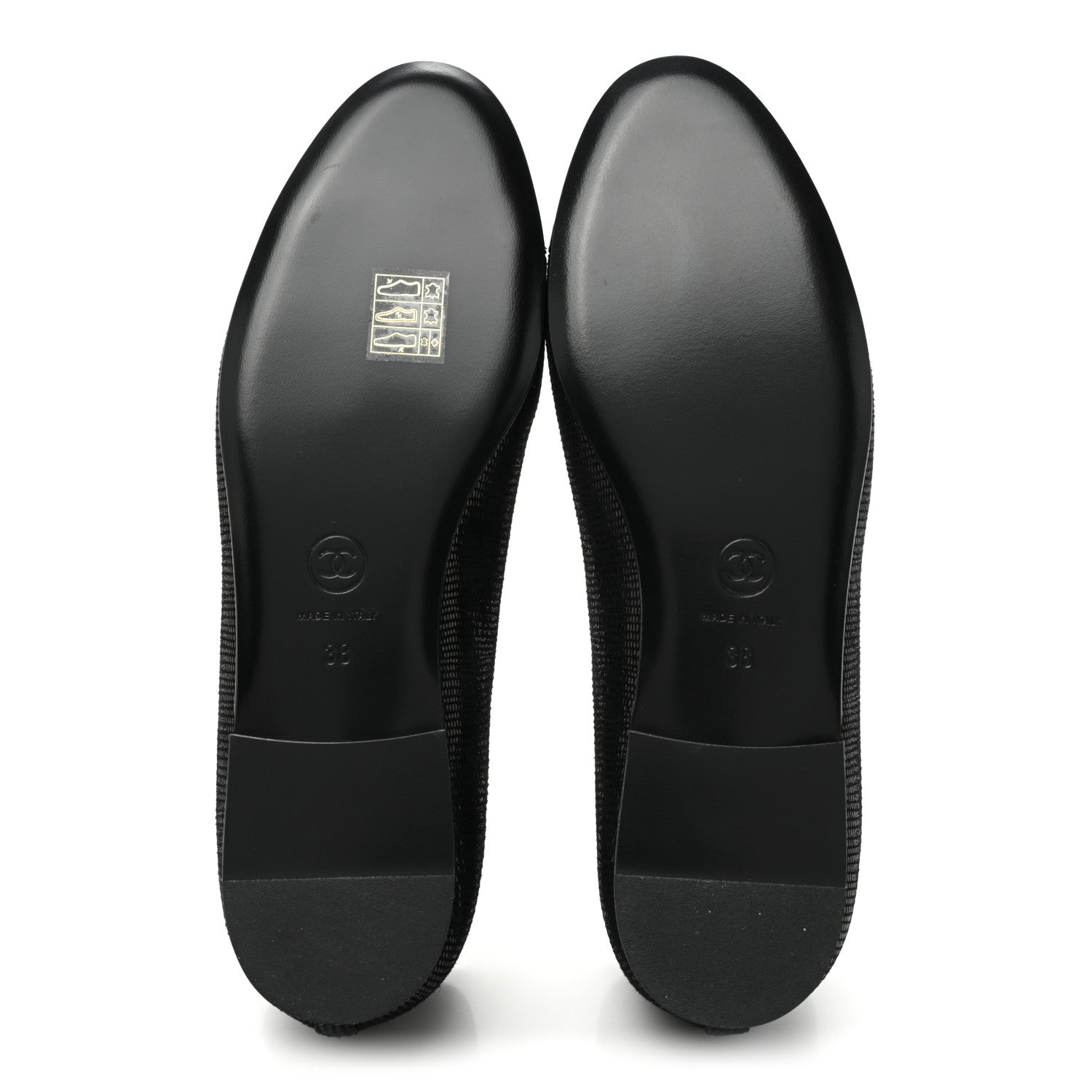 Chanel Suede Patent Cap Toe CC Ballerina Flats 38 Black 5 of 9