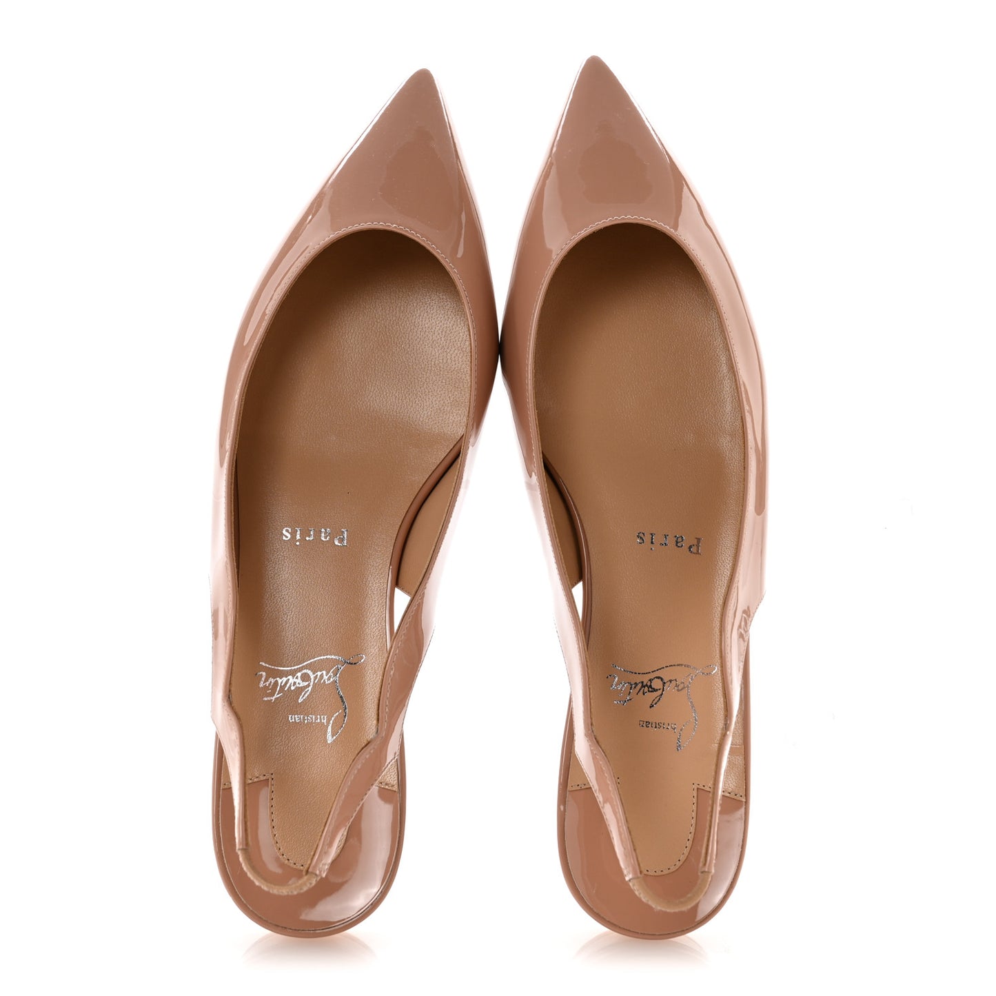 Patent Hot Chickita Slingback Flats 39.5 Nude
