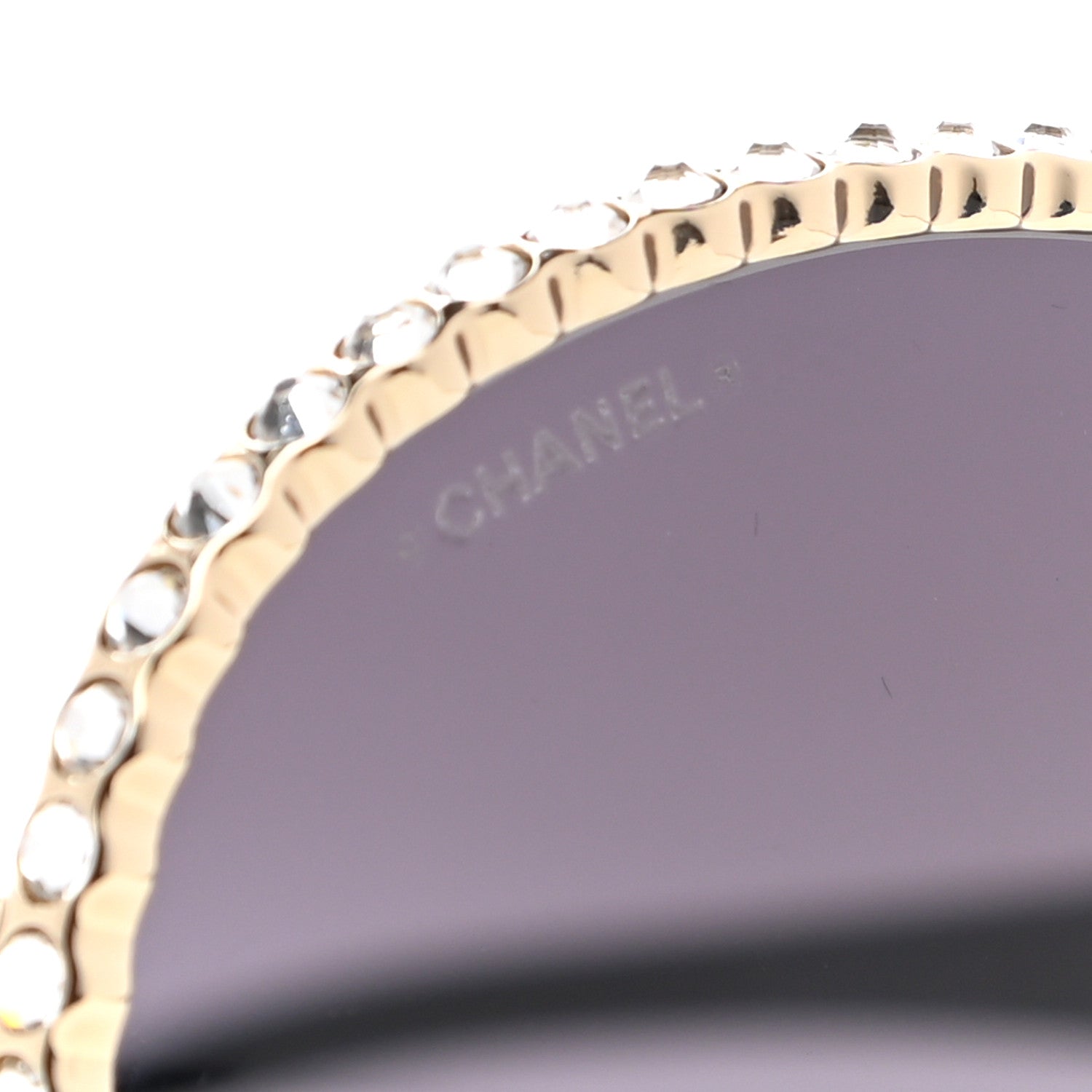 Chanel Metal Strass Round Sunglasses 71430 Gold 7 of 8