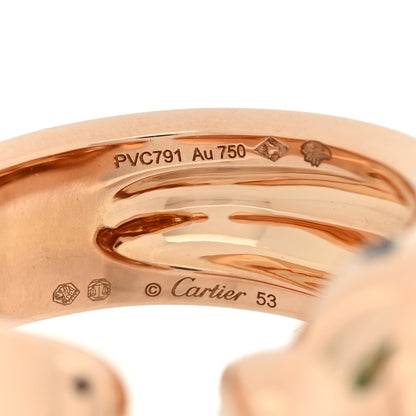 Cartier 18K Pink Gold Black Lacquer Tsavorite Black Onyx Medium Panthere De Cartier Ring 53 6.5 4 of 5