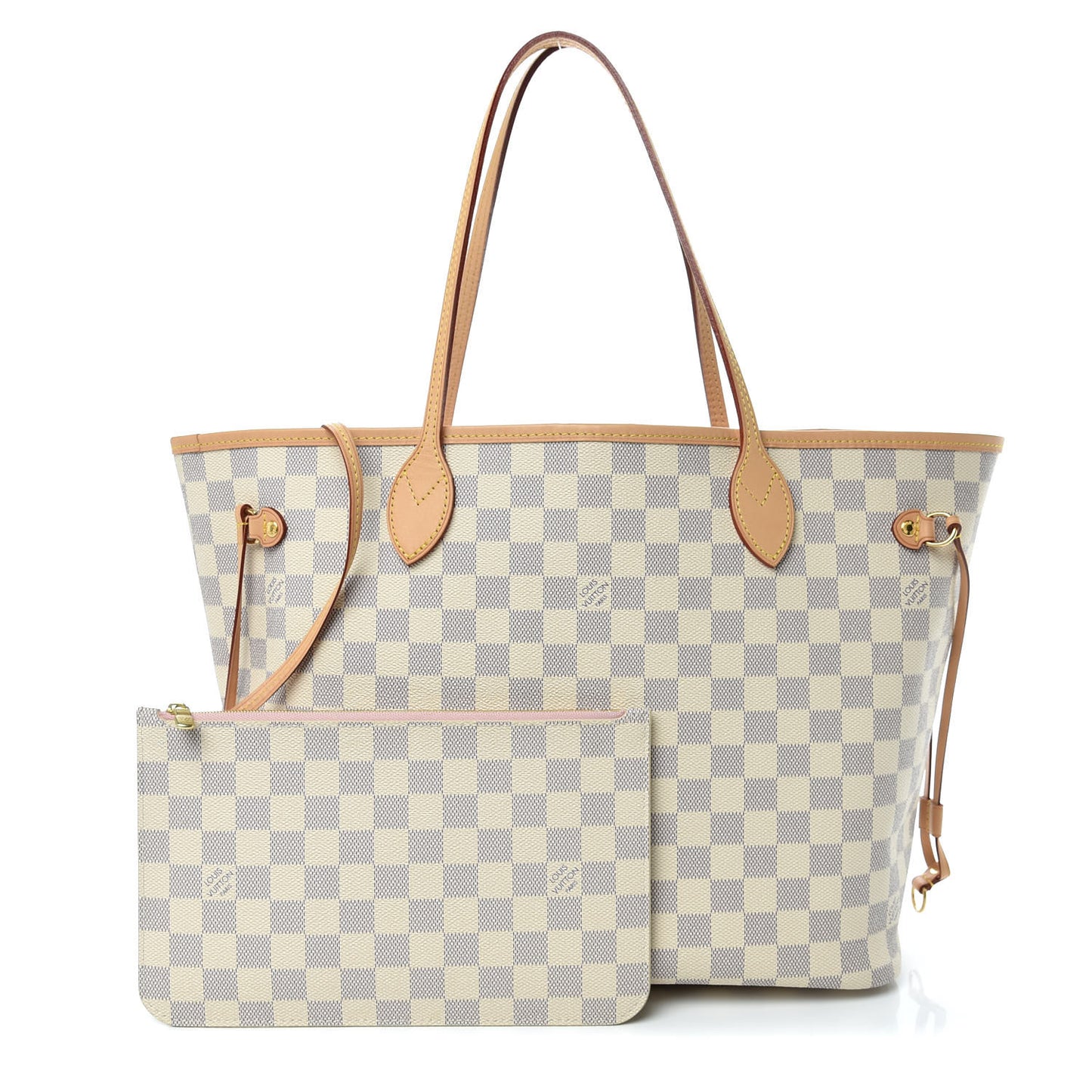 Damier Azur Neo Neverfull MM Rose Ballerine