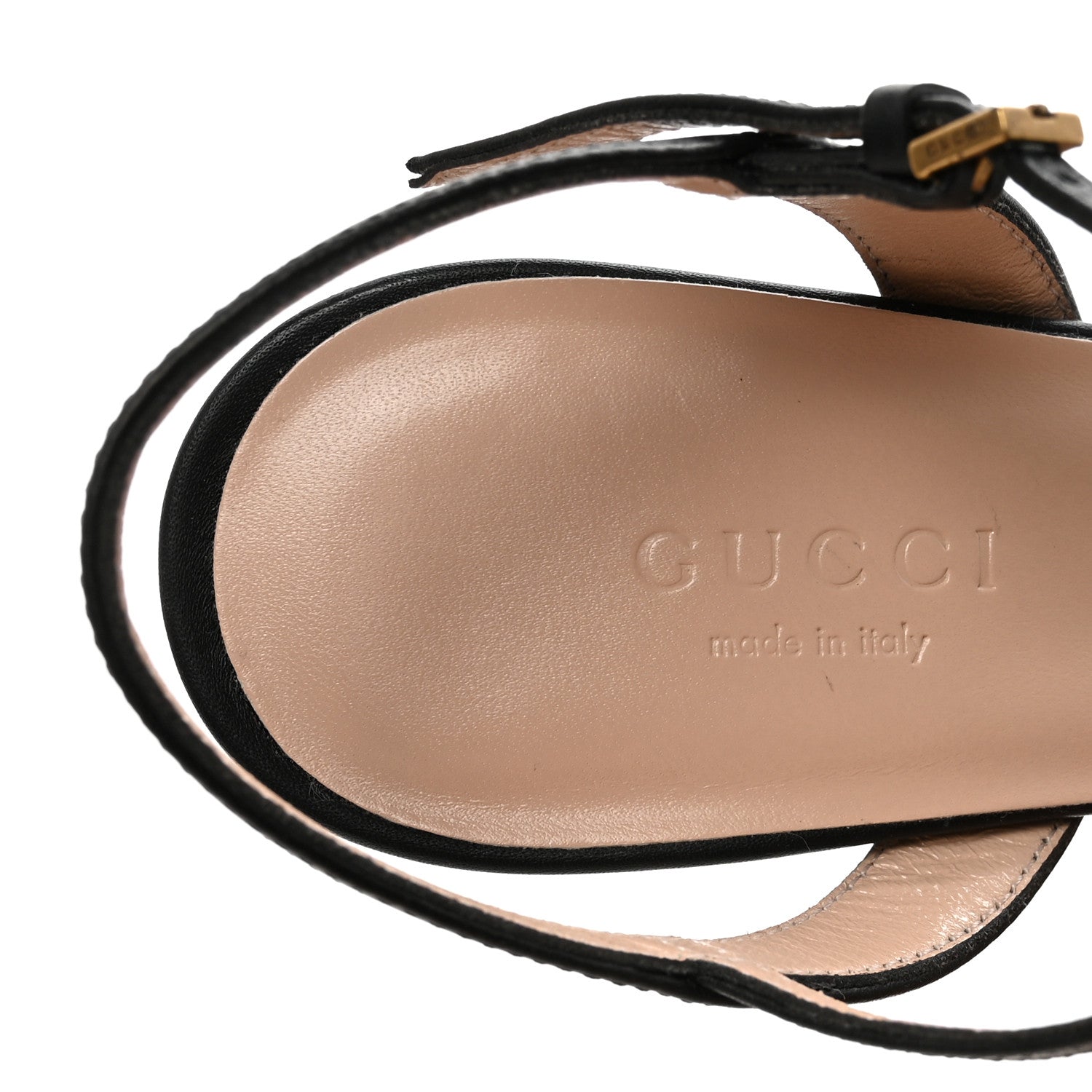 Gucci Lifford Calfskin GG Marmont Ankle Wrap 75mm Sandals 35 Black 8 of 9