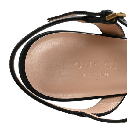 Gucci Lifford Calfskin GG Marmont Ankle Wrap 75mm Sandals 35 Black 8 of 9