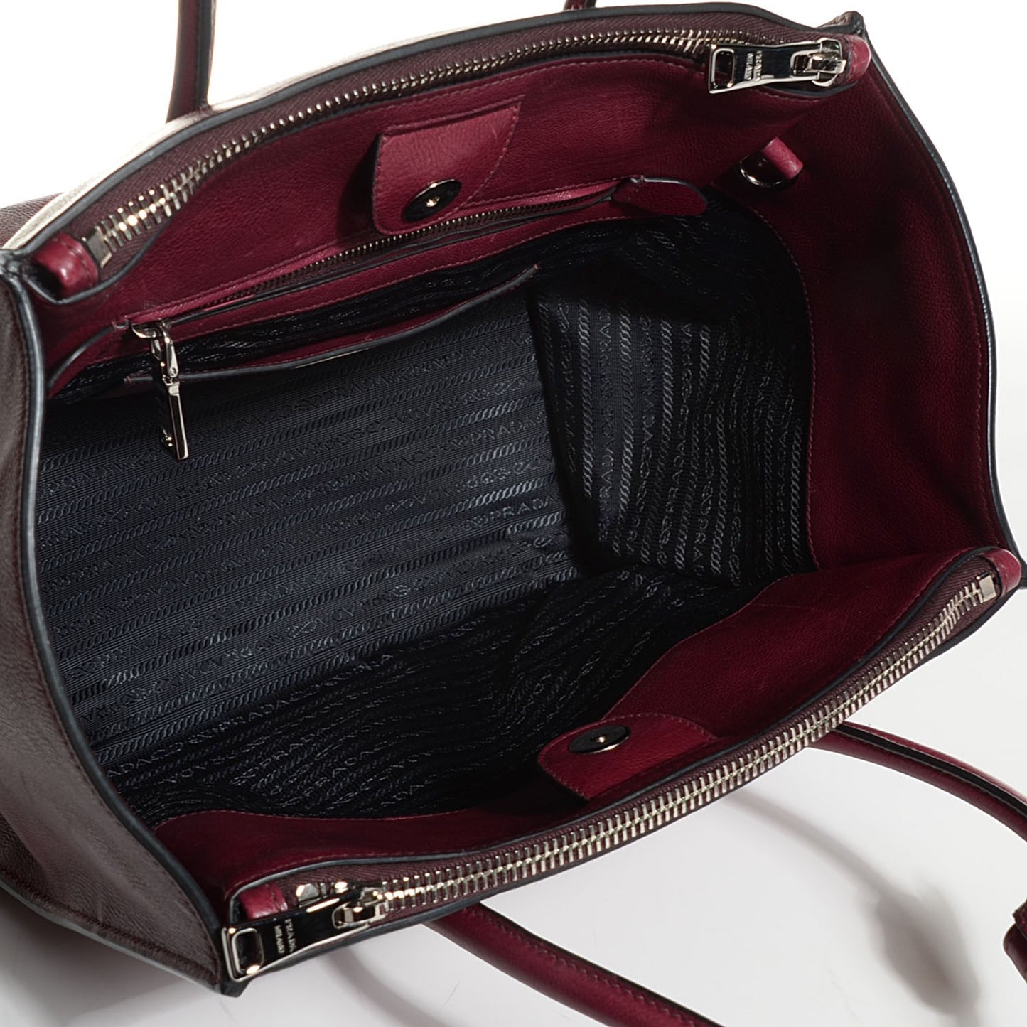 Glace Calf Twin Pocket Tote Fuxia
