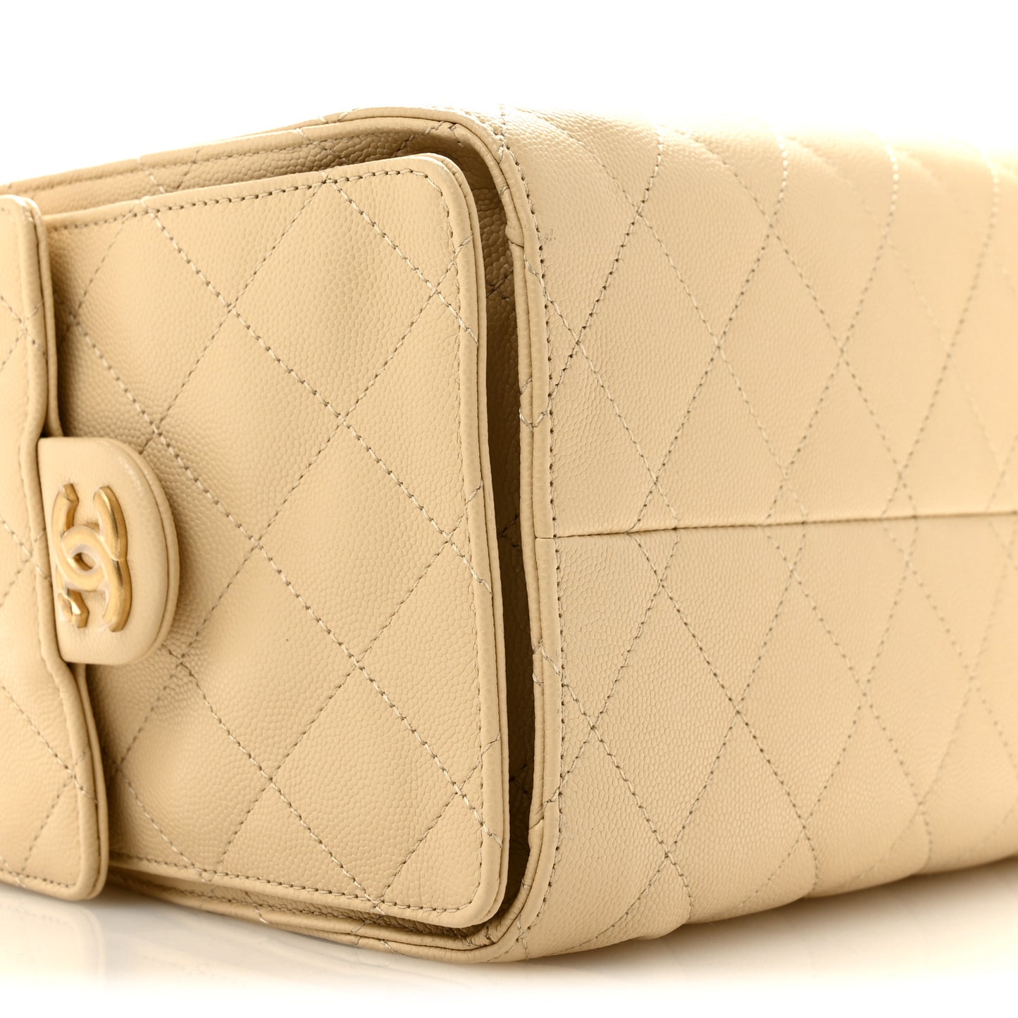 Caviar Quilted Small Chanel 25 Handbag Beige