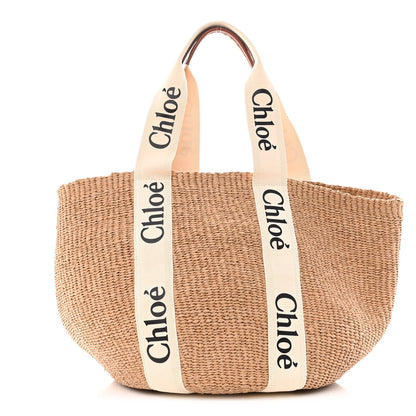 Chloe Raffia Large Woody Tote White 1 of 9