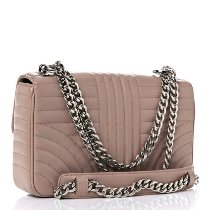 Prada Soft Calfskin Impunture Diagramme Medium Chain Flap Shoulder Bag Cipria 2 of 8