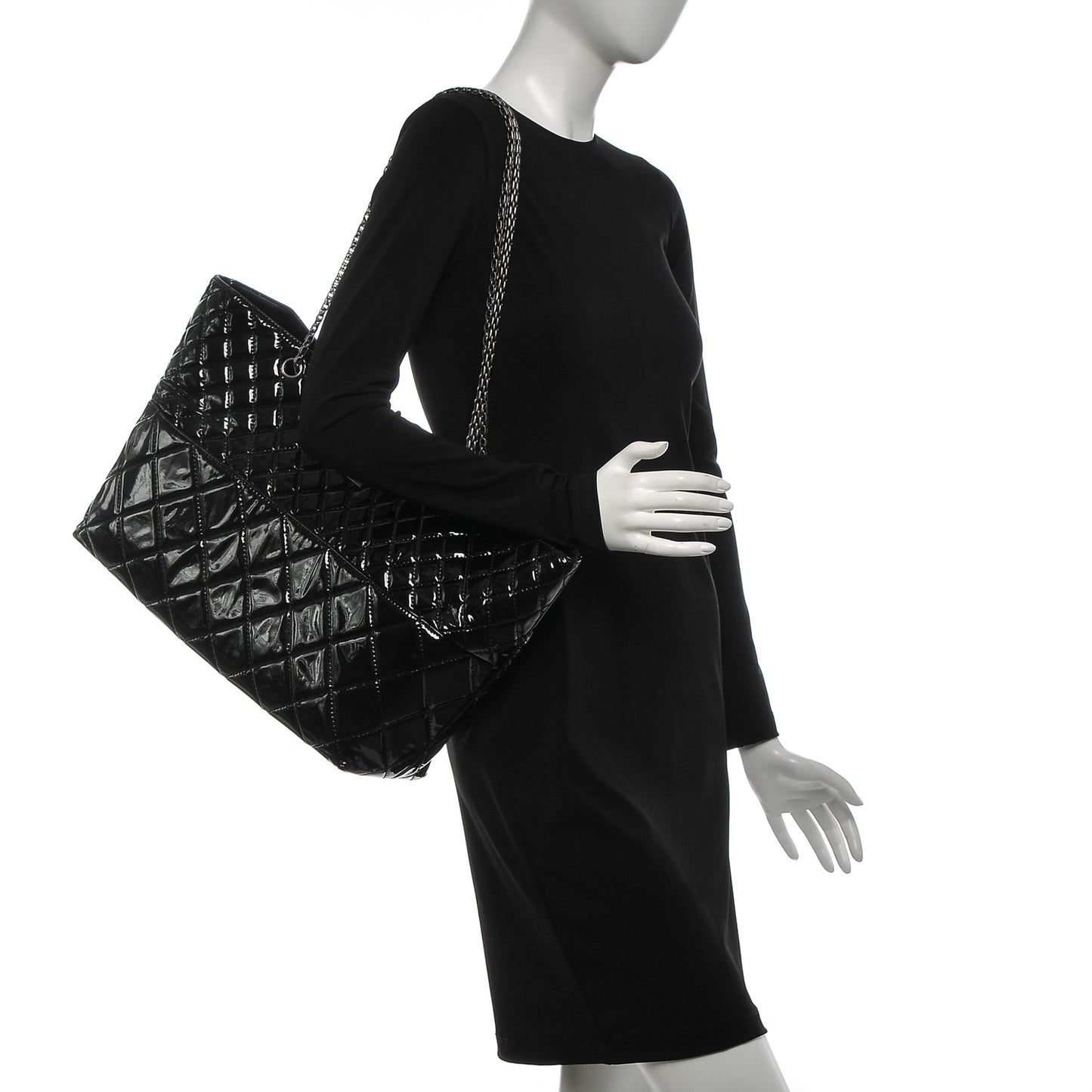 Patent Quilted Reissue 2.55 Tote Black