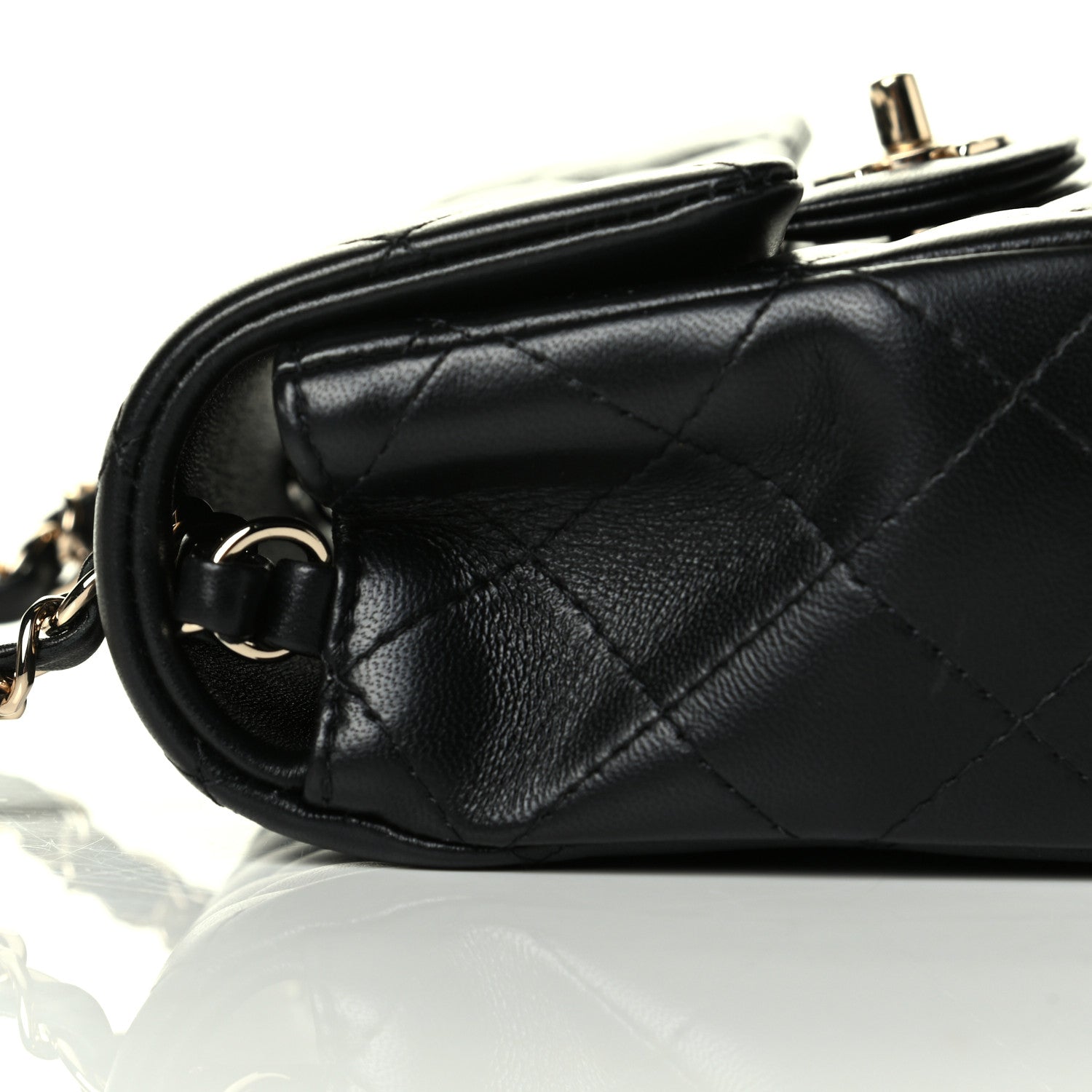 Chanel Lambskin Quilted Mini Rectangular Flap Black 5 of 6