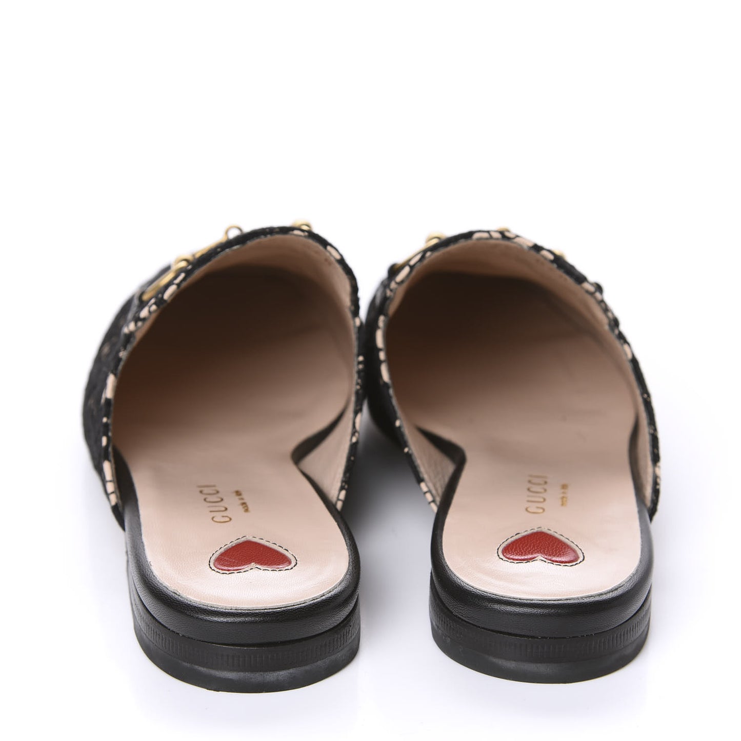 Lace Malaga Kid Womens Princetown Slippers 35.5 Black Skin Rose
