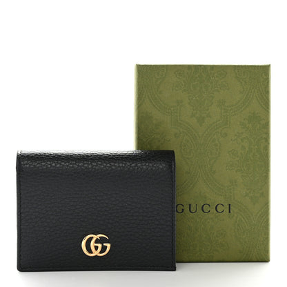 Gucci Pebbled Calfskin GG Marmont Card Case Black 9 of 9