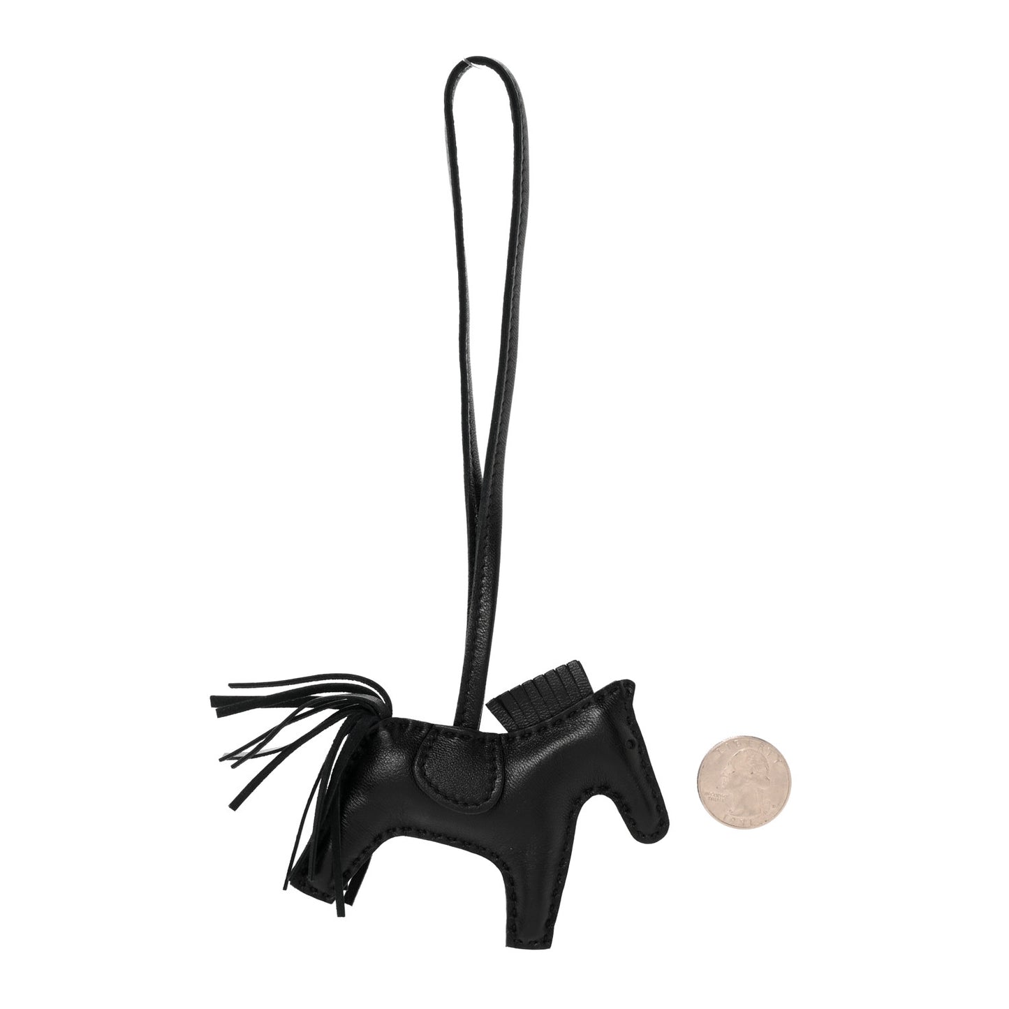 Milo Lambskin Grigri Rodeo Horse Bag Charm PM So Black
