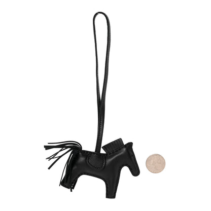 Hermes Milo Lambskin Grigri Rodeo Horse Bag Charm PM So Black 2 of 5